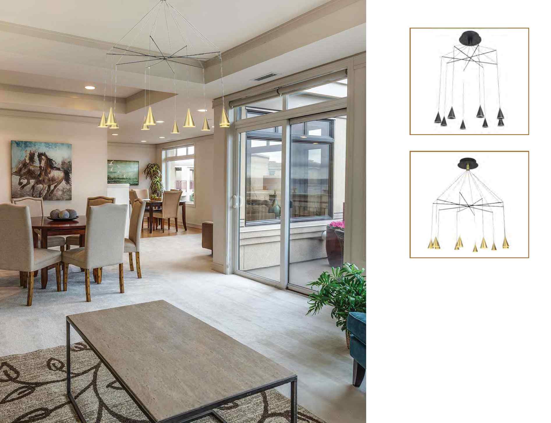 Beyond Lights - Brass Mobile Chandelier