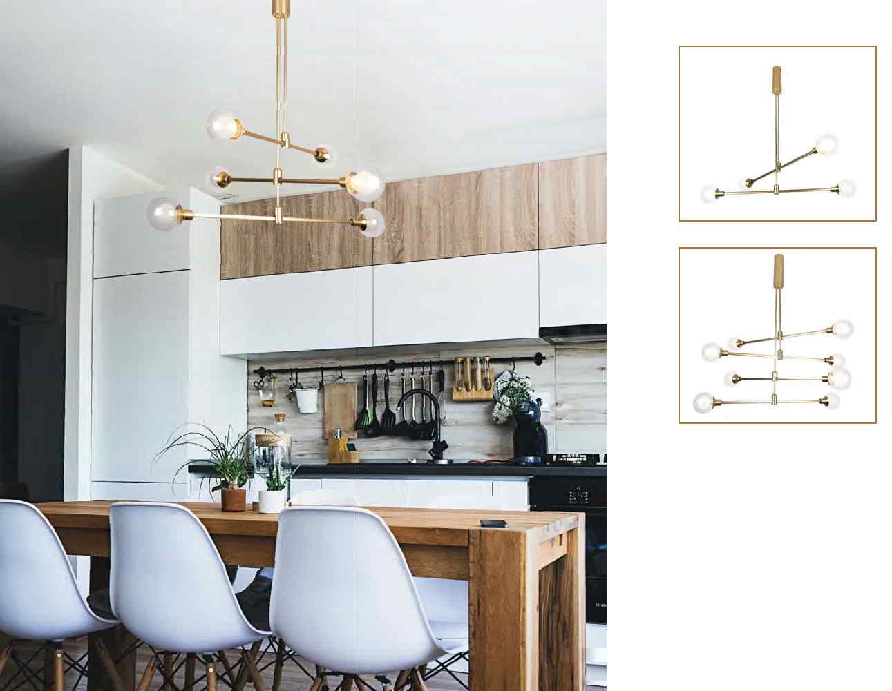 Beyond Lights - Brass Arm Chandelier
