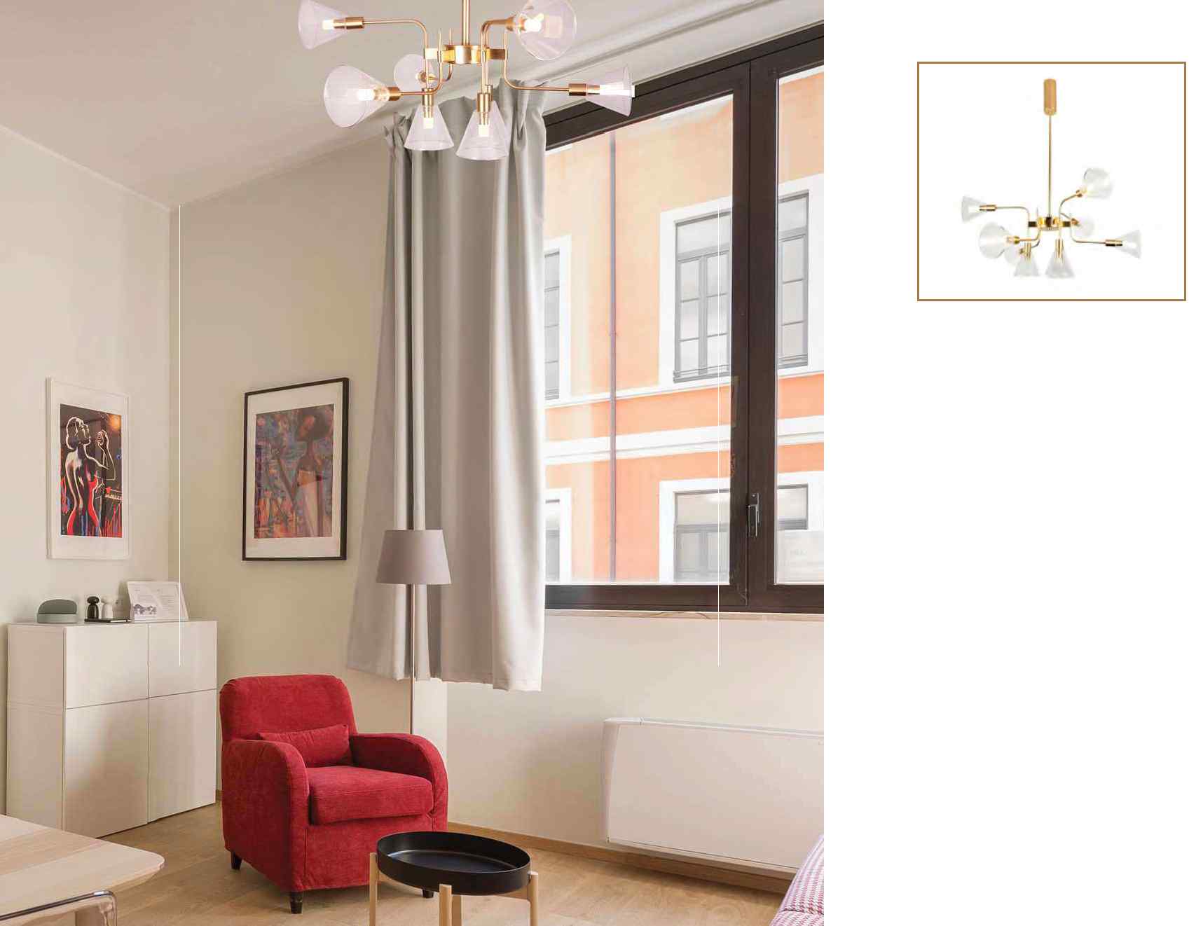 Beyond Lights - Gold Arm Chandelier