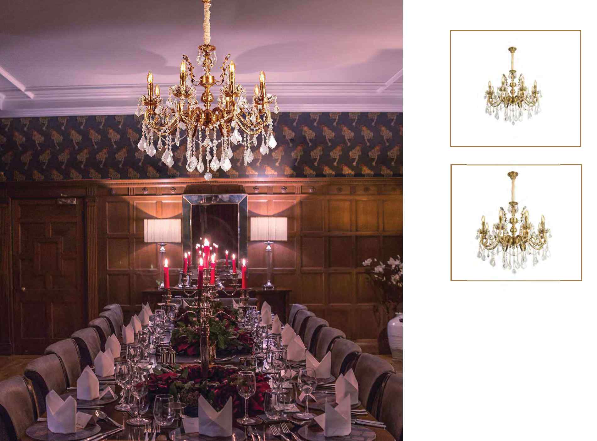 Beyond Lights - Gold Crystal Chandelier