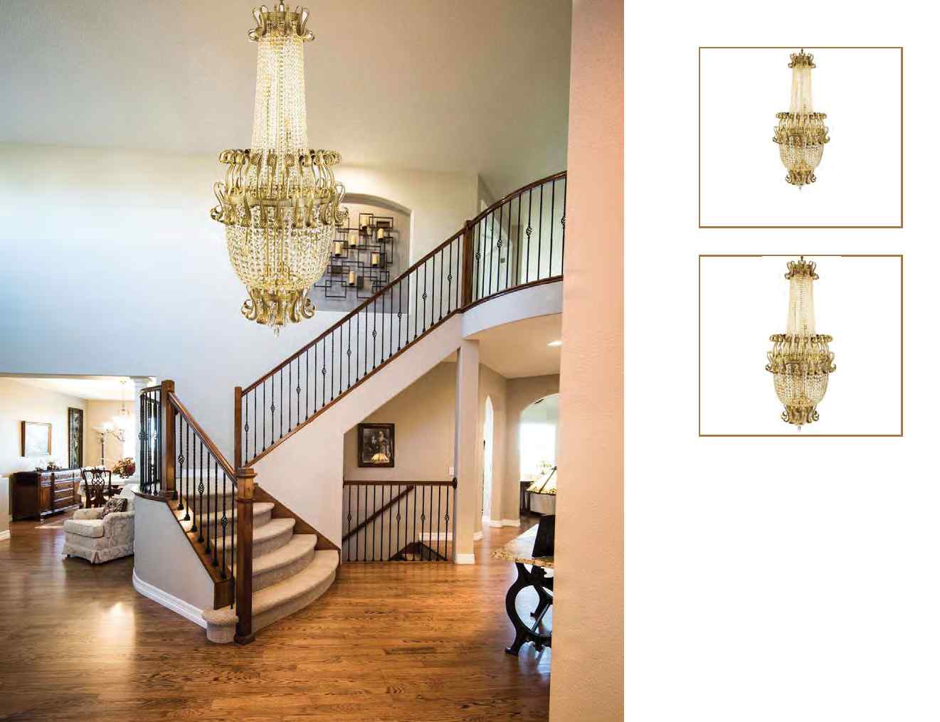 Beyond Lights - Gold Crystal Chandelier