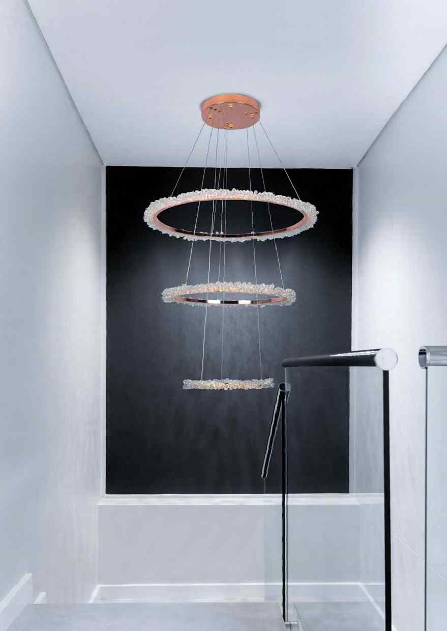 Beyond Lights - Rose Gold Tiered Chandelier