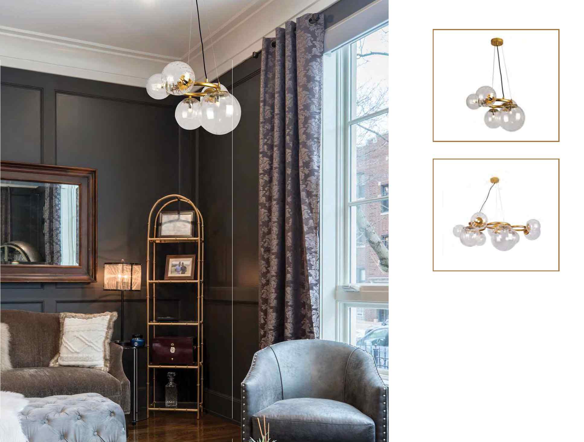 Beyond Lights - Gold Globe Chandelier