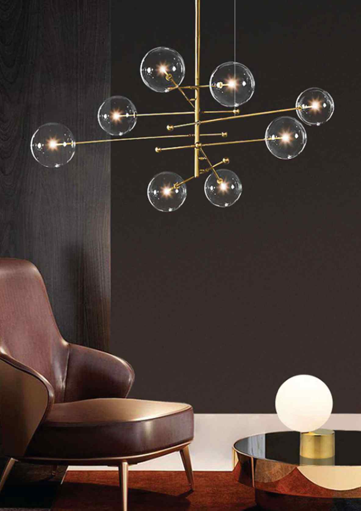 Beyond Lights - Brass Sphere Chandelier