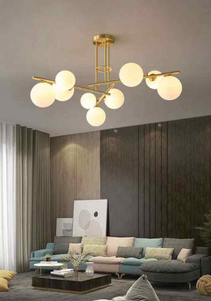 Beyond Lights - Gold Globe Chandelier