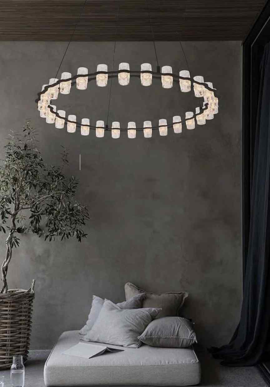 Beyond Lights - Black Ring Chandelier