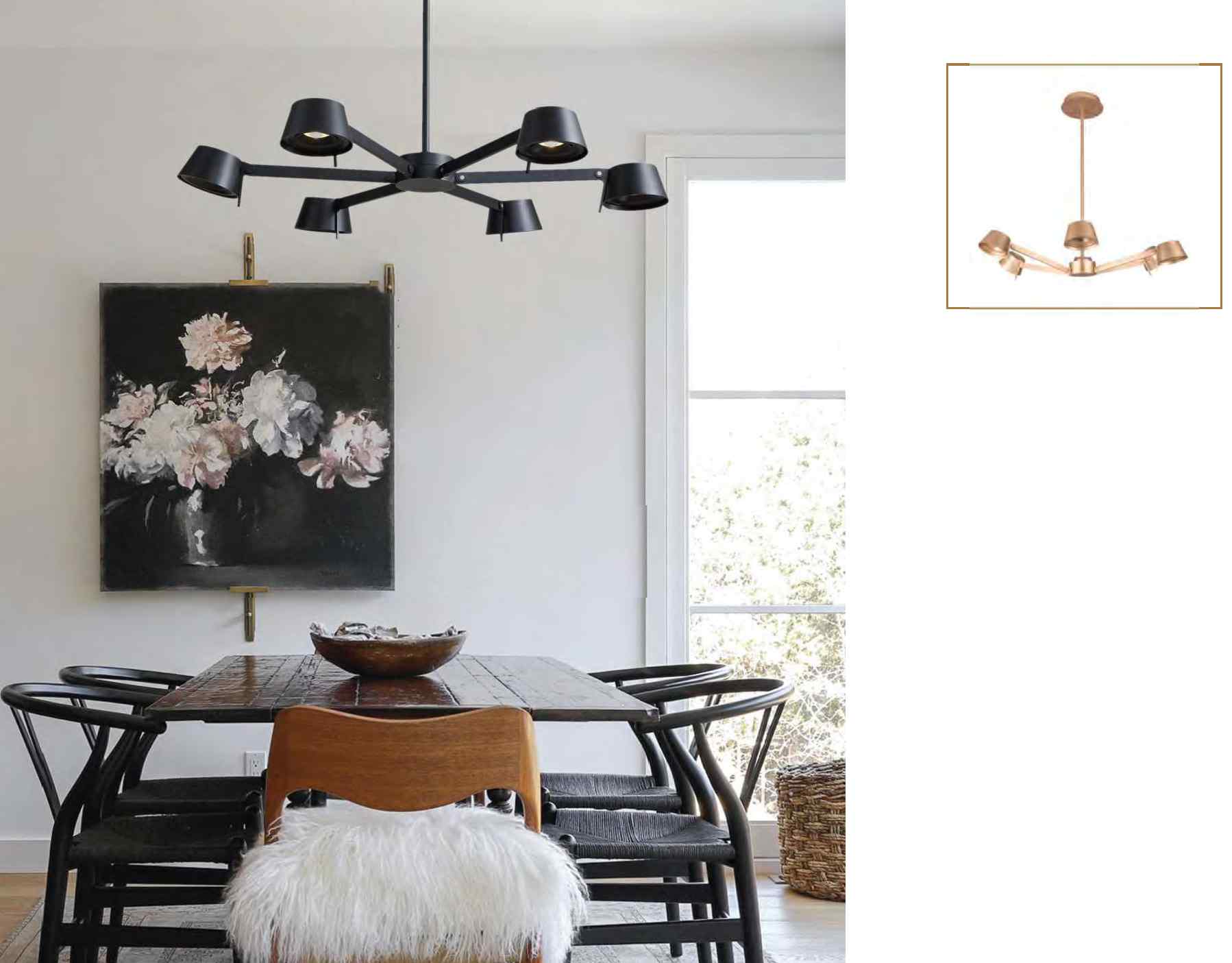 Beyond Lights - Black Arm Chandelier