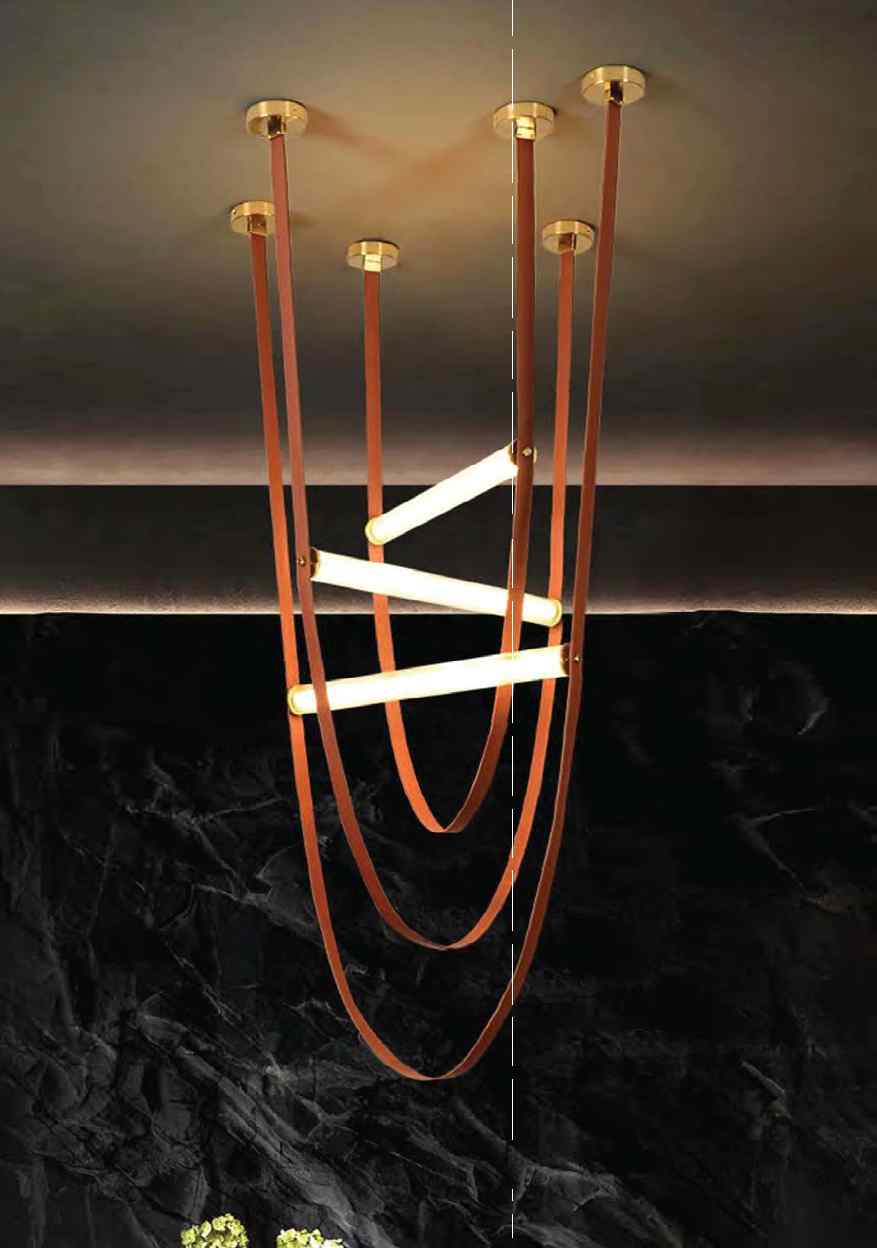 Beyond Lights - Leather Strap Chandelier