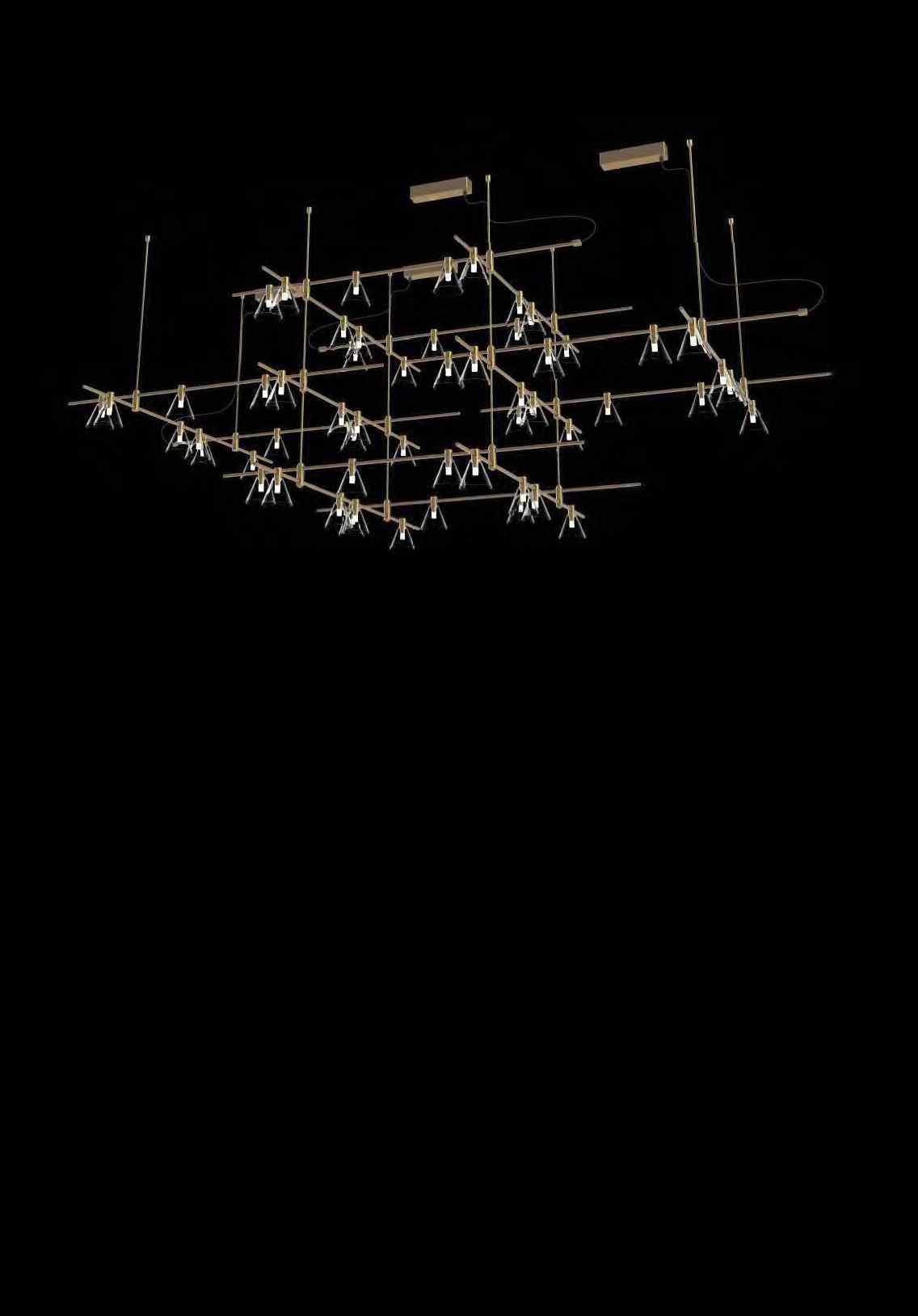 Beyond Lights - Brass Clustered Chandelier