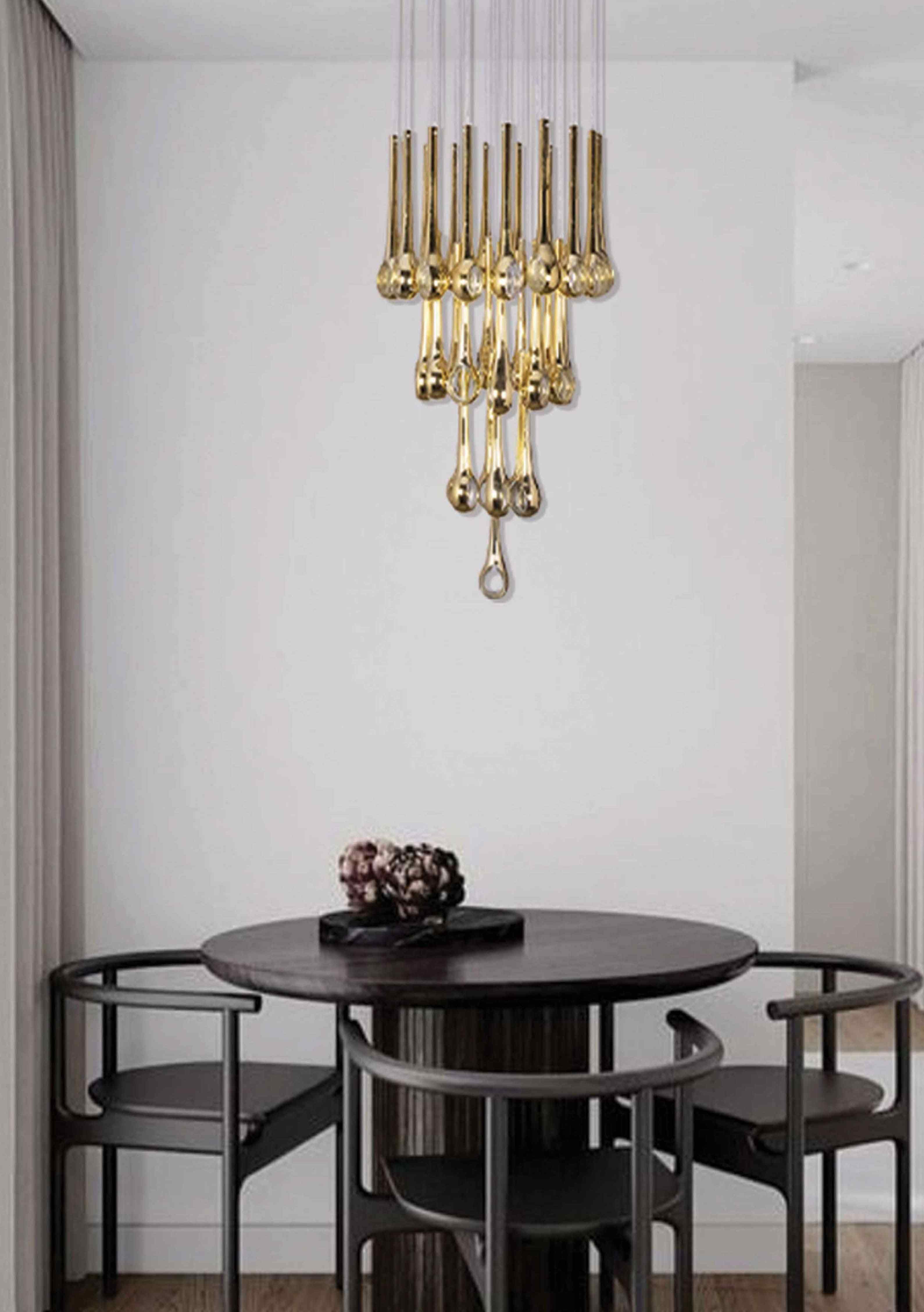 Beyond Lights - Gold Teardrop Chandelier