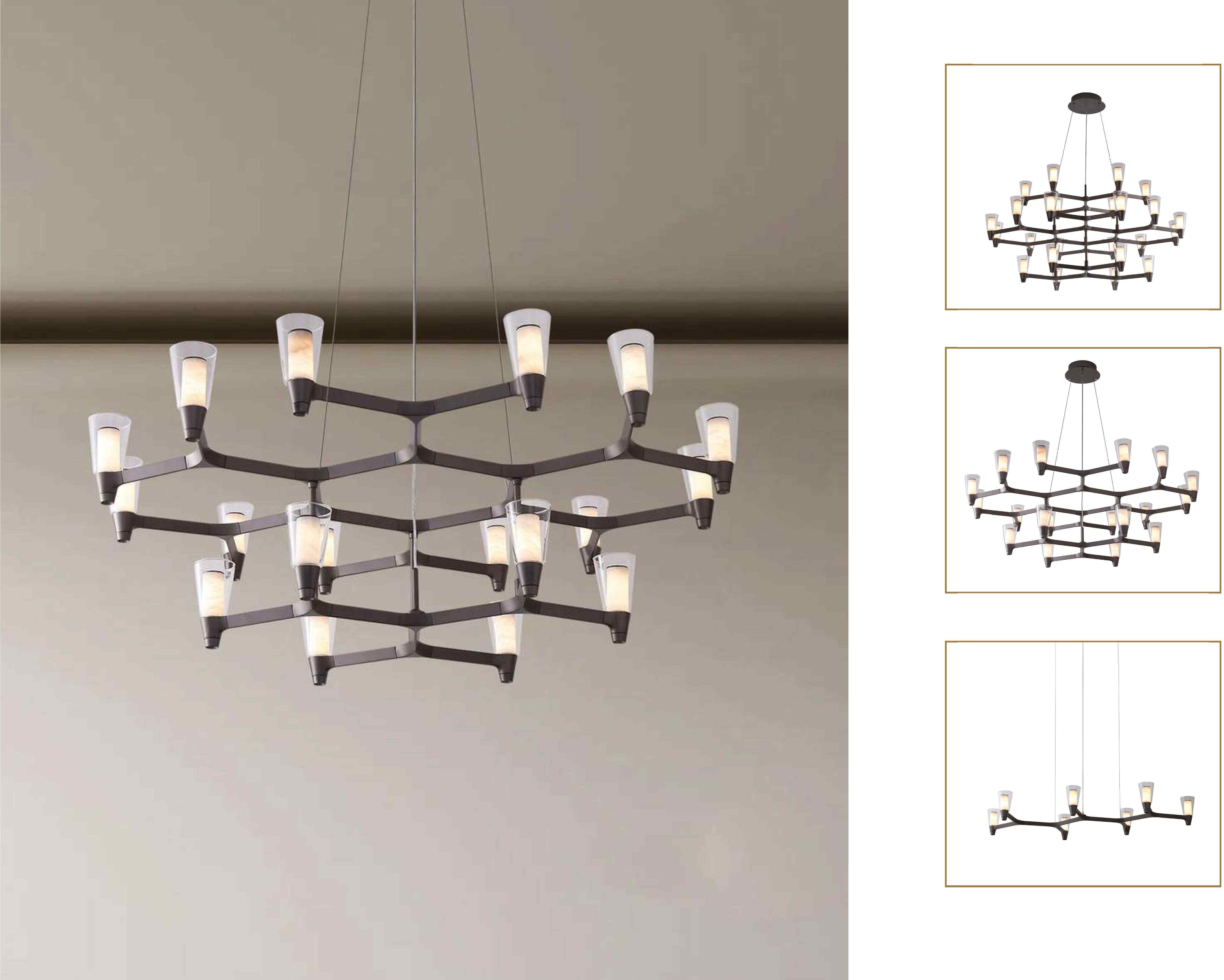 Beyond Lights - Hexagonal Tiered Chandelier