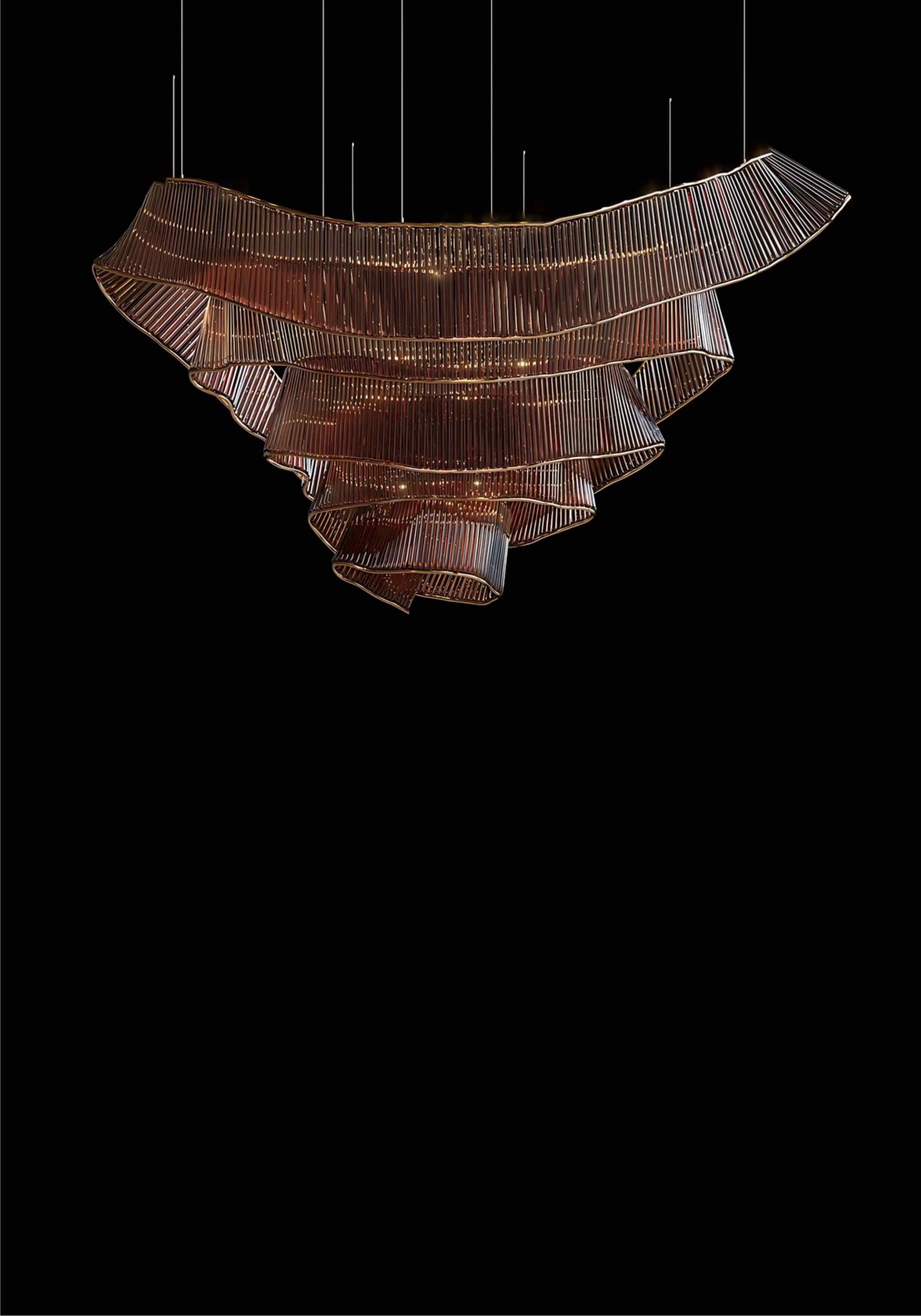 Beyond Lights - Bronze Wave Chandelier