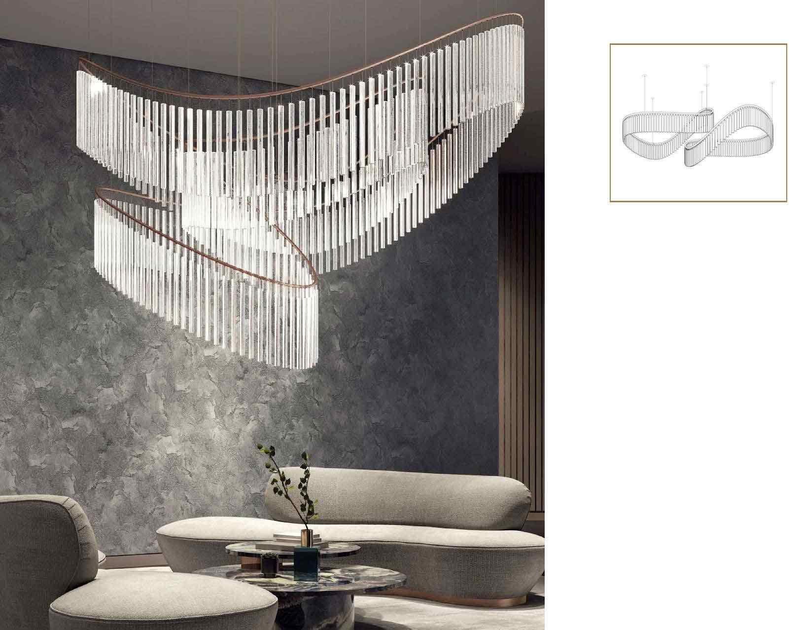 Beyond Lights - Crystal Wavy Chandelier