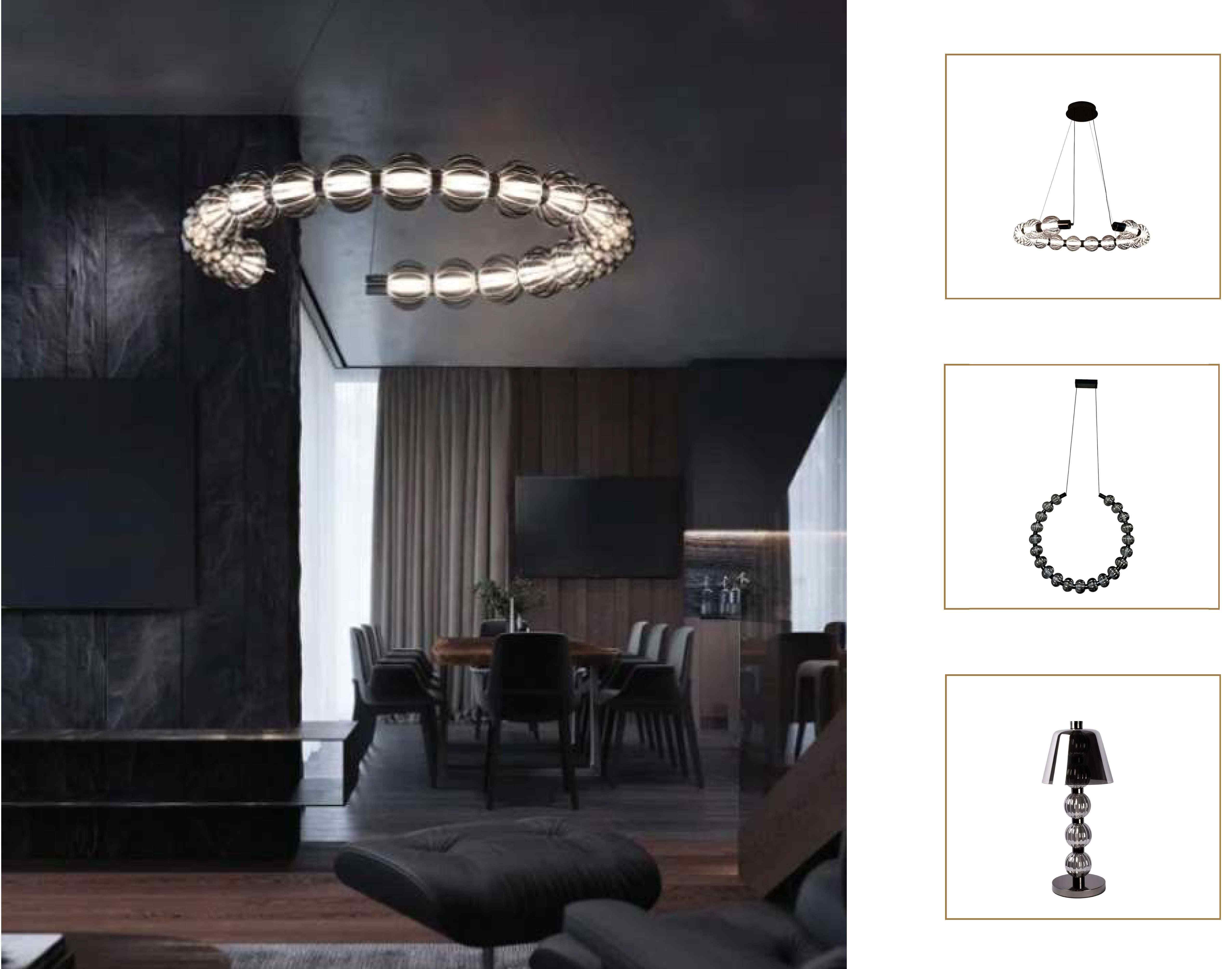 Beyond Lights - Beaded Spiral Chandelier