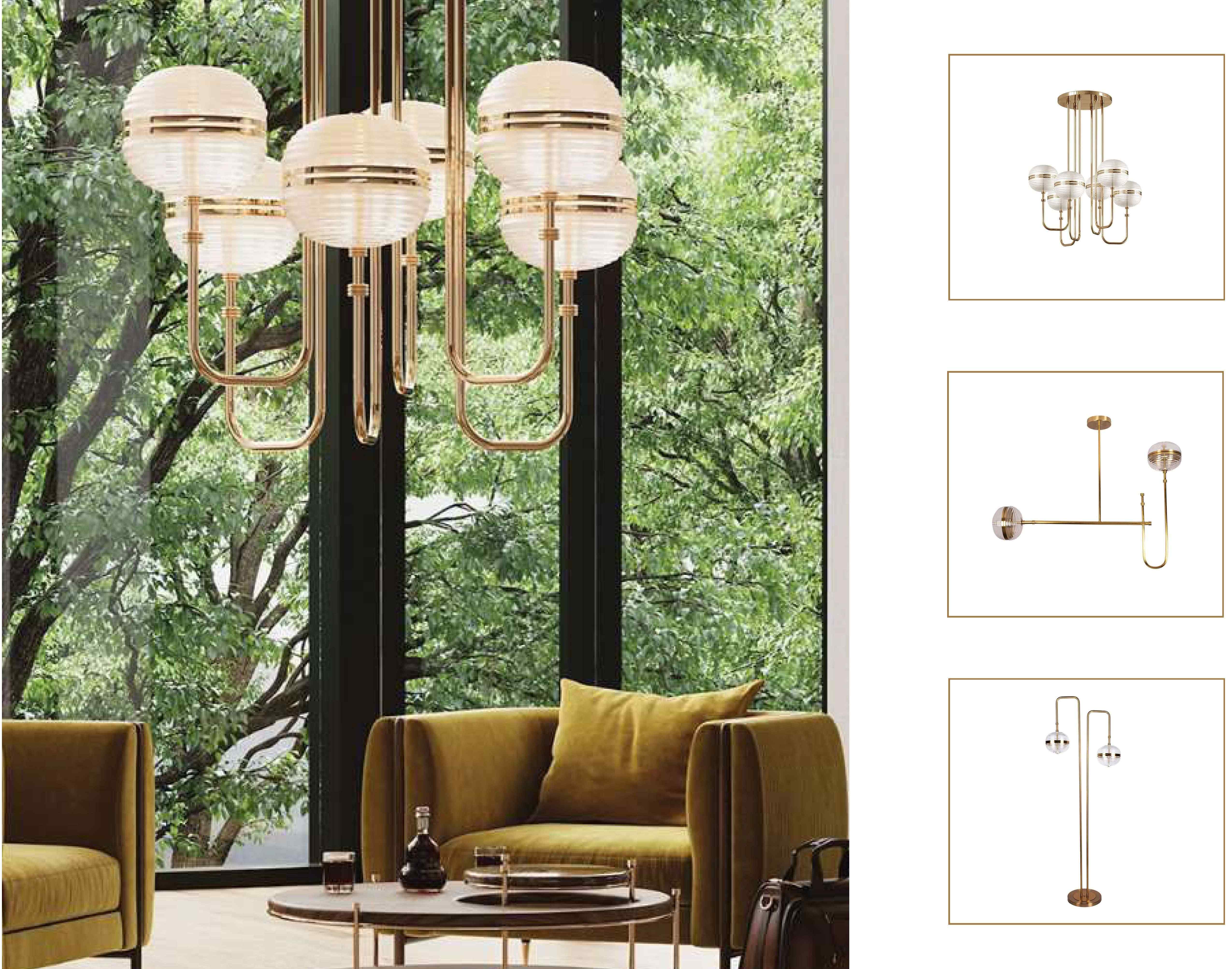 Beyond Lights - Gold Ribbed Chandelier
