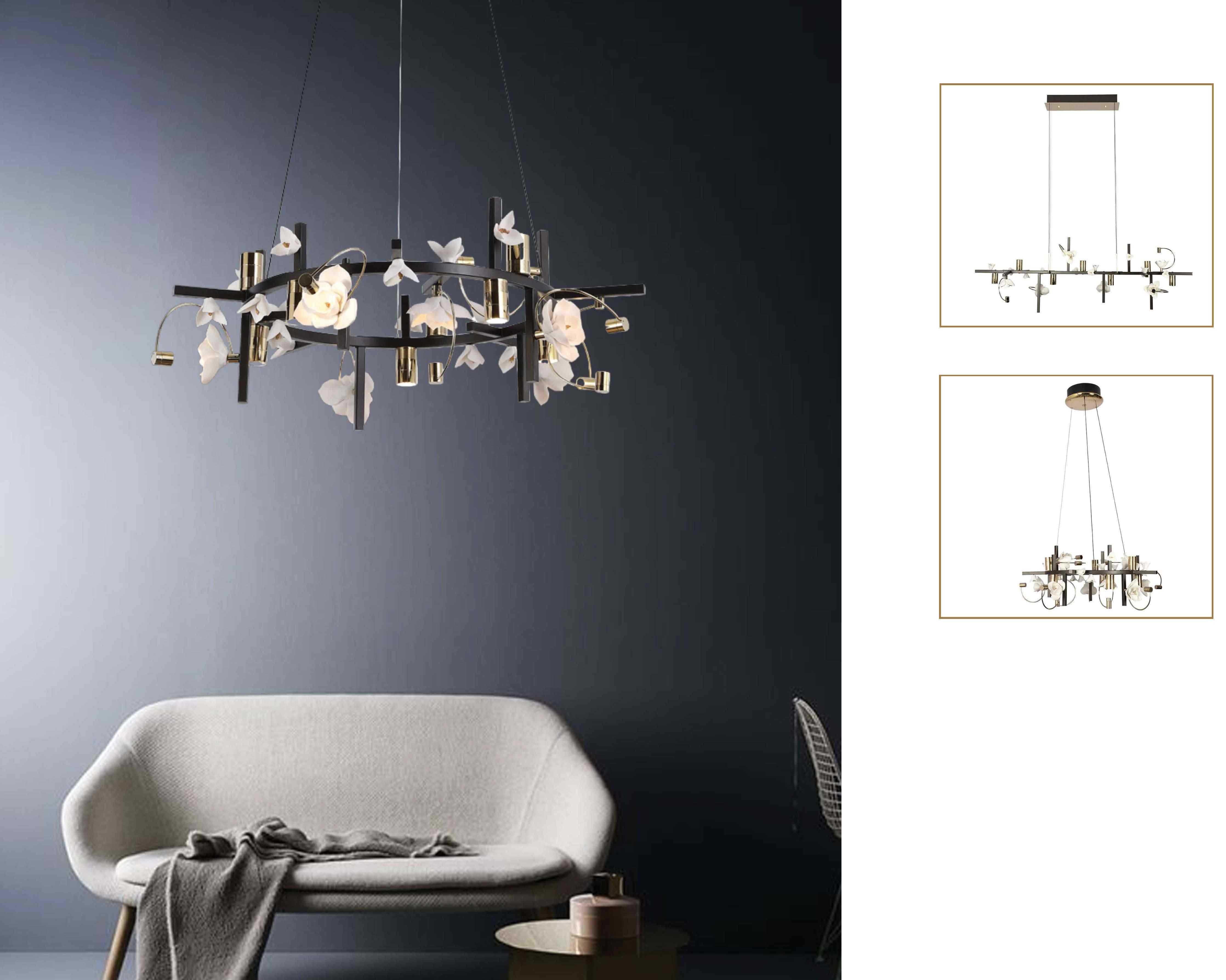 Beyond Lights - Floral Linear Chandelier