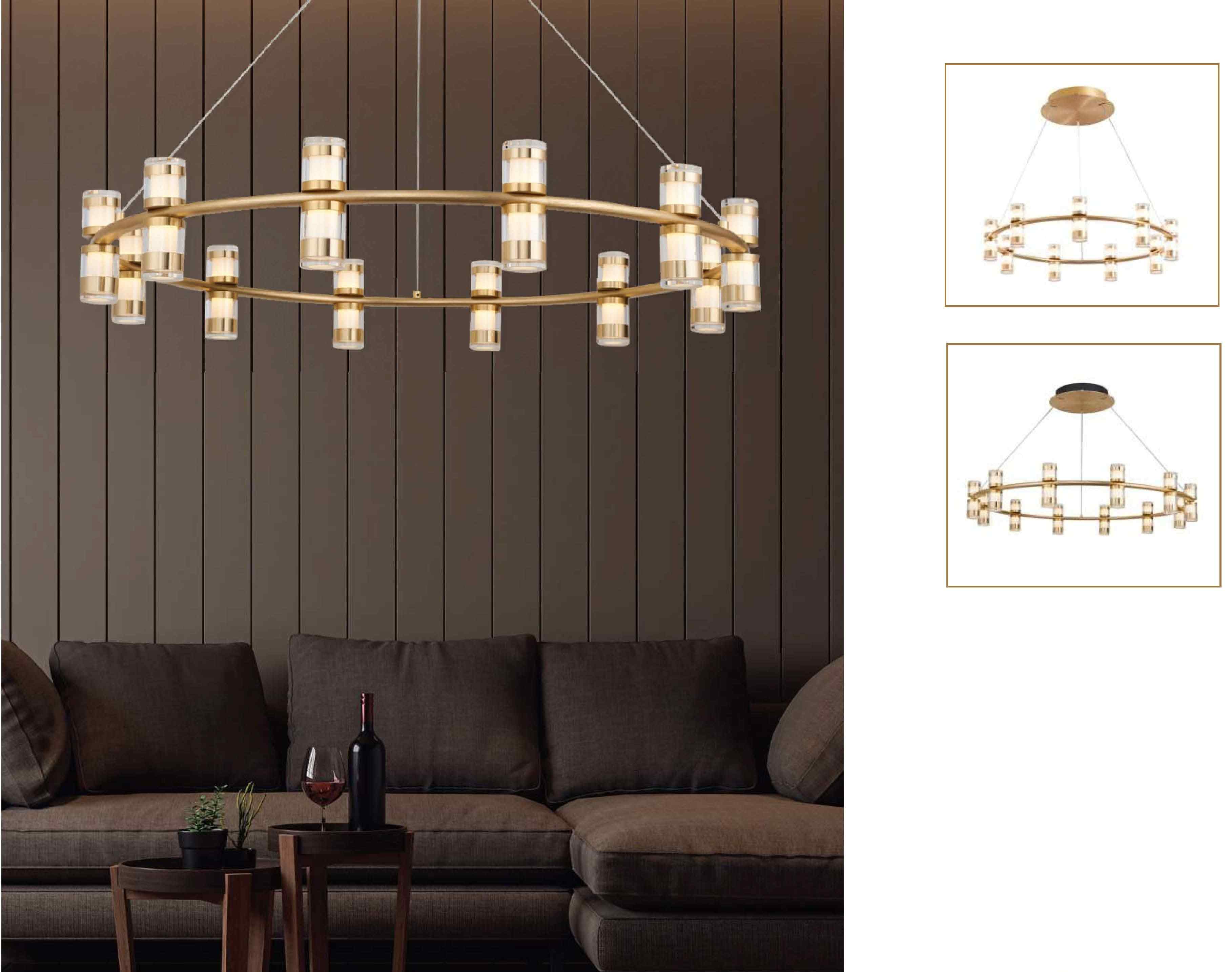 Beyond Lights - Brass Ring Chandelier