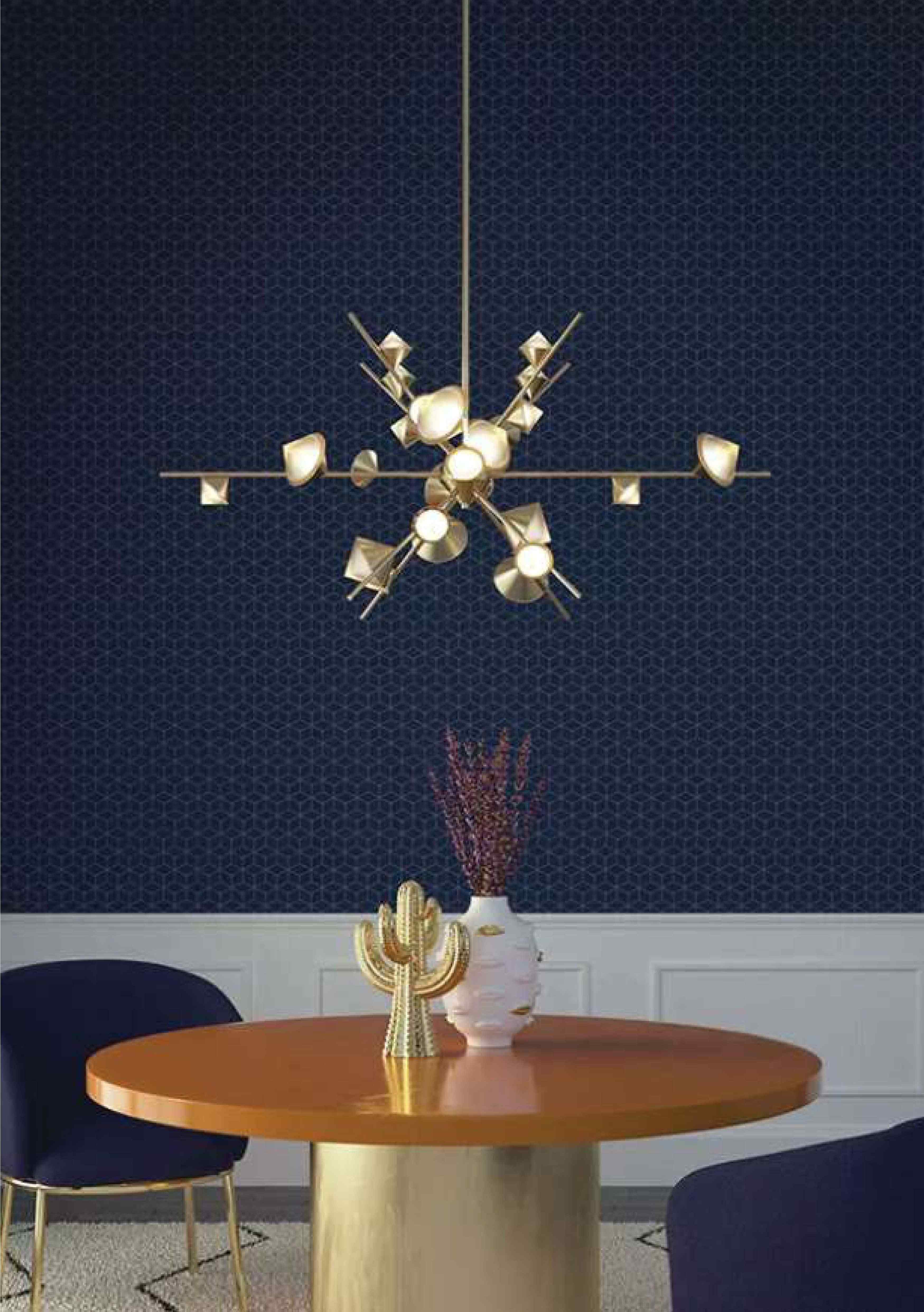 Beyond Lights - Brass Geometric Chandelier