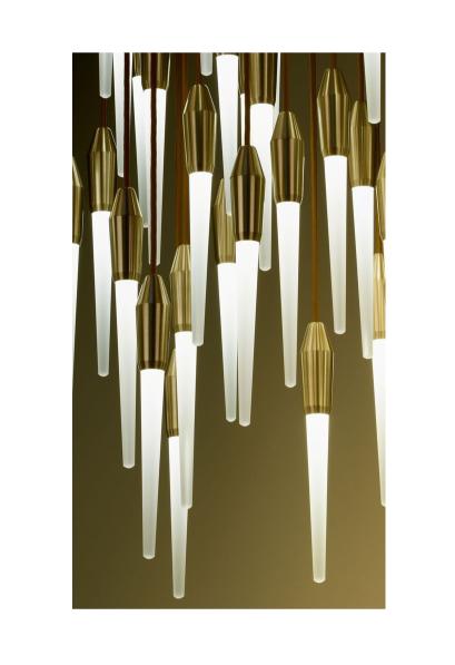 Beyond Lights - Brass Tube Chandelier