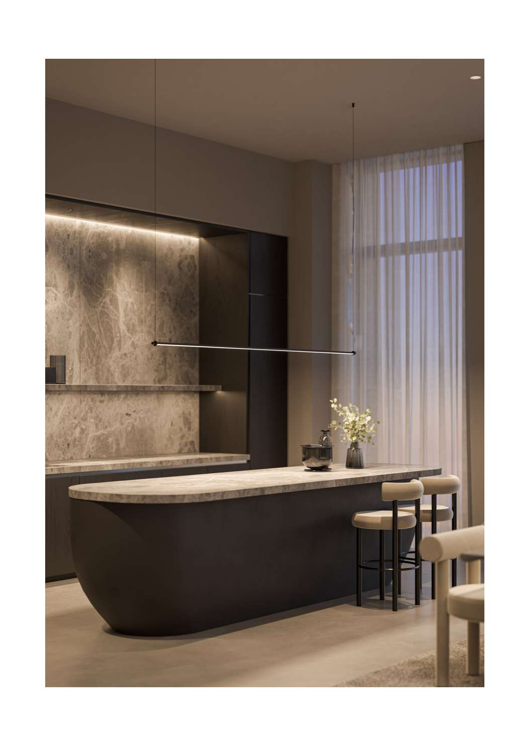 Beyond Lights - Luxury Stone Linear Pendant