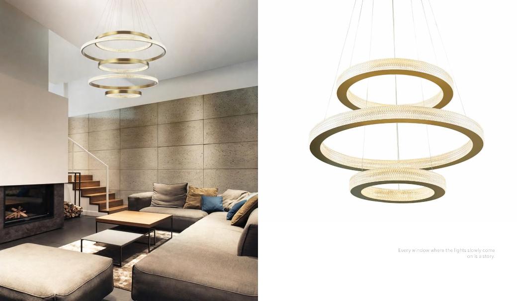 Beyond Lights - Gold Ring Chandelier