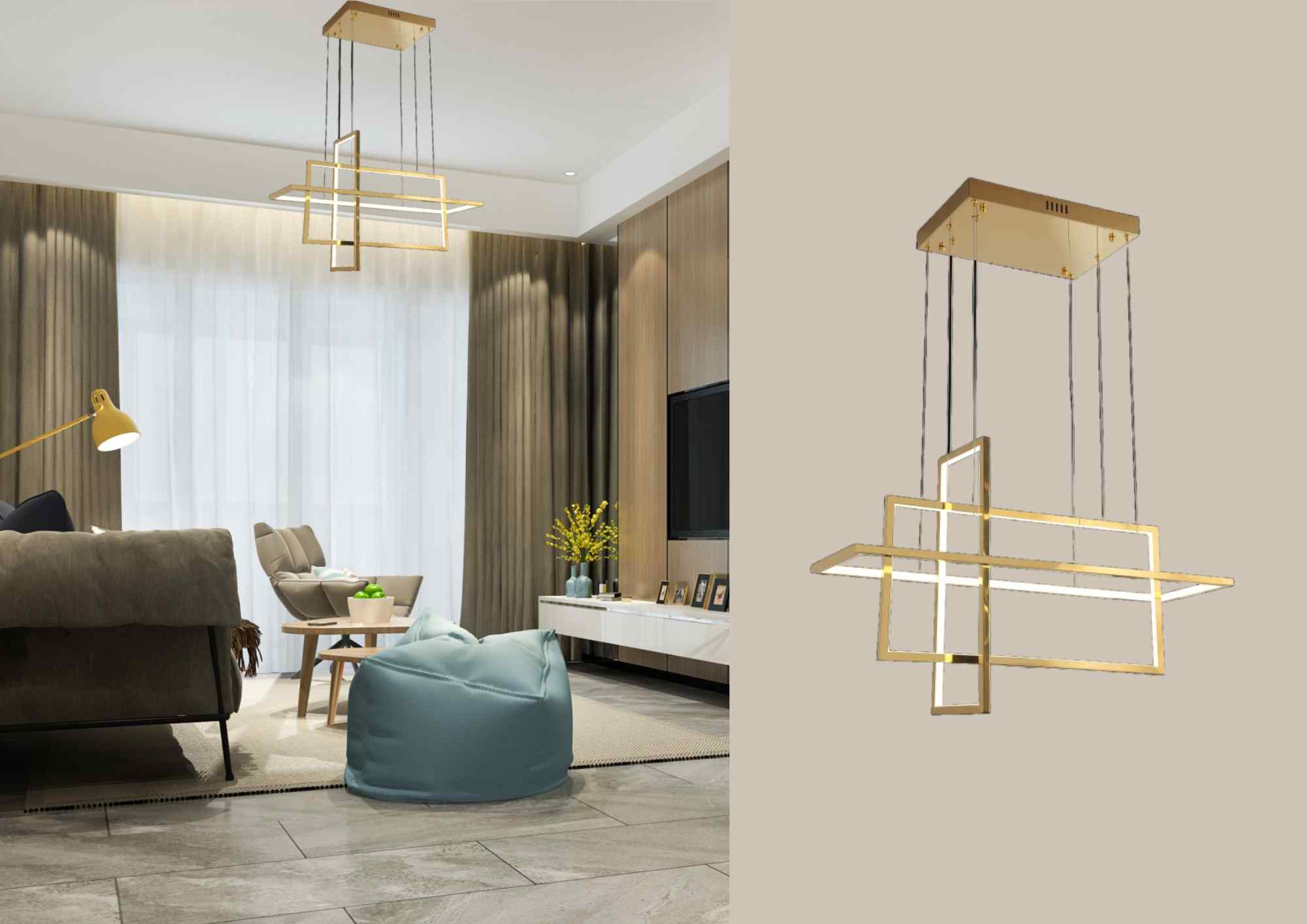 Beyond Lights - Gold Modern Chandelier