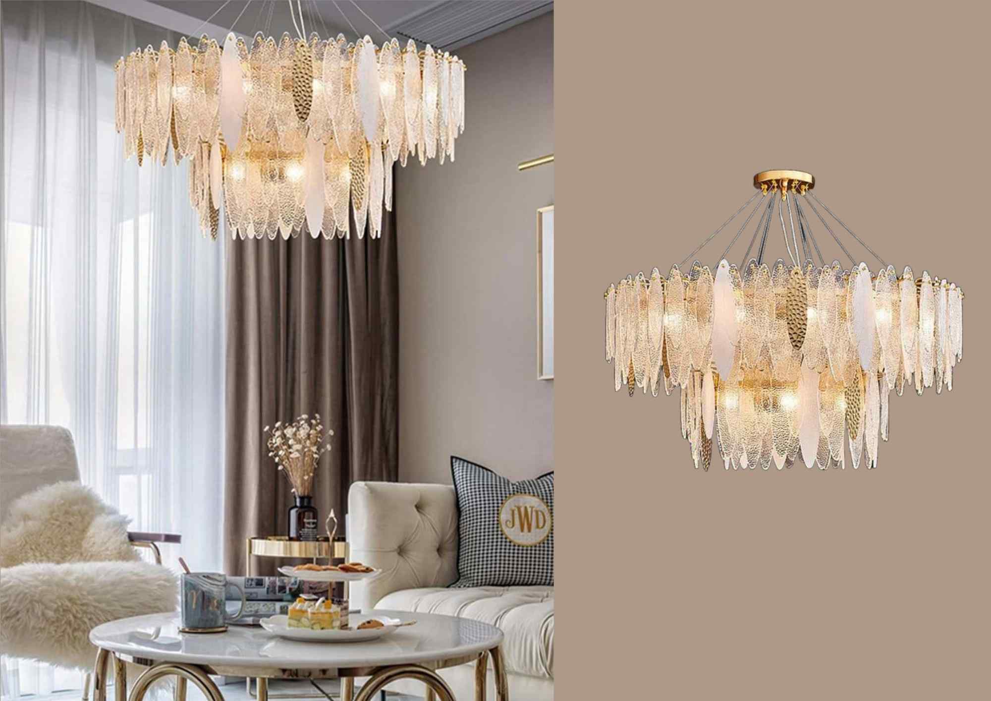 Beyond Lights - Crystal Feather Chandelier
