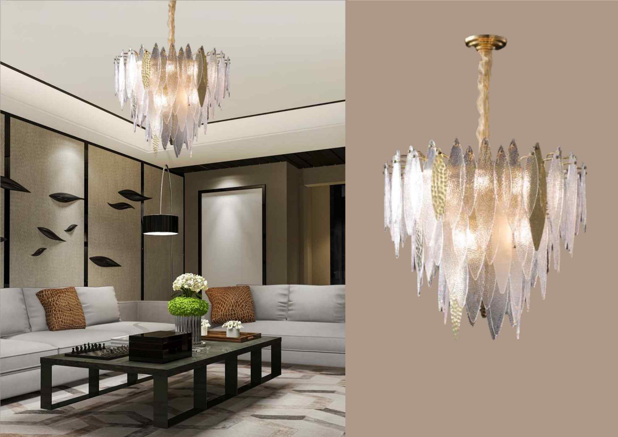 Beyond Lights - Crystal Feather Chandelier