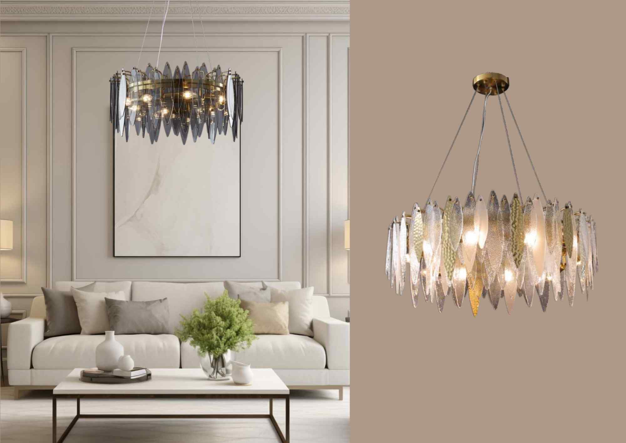 Beyond Lights - Glass Feather Chandelier