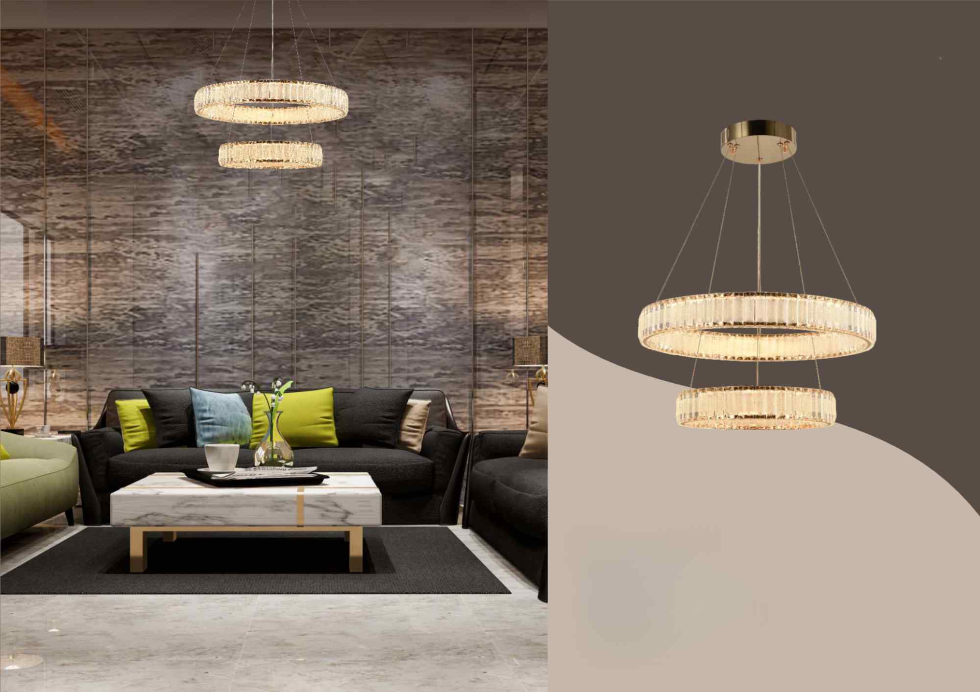 Beyond Lights - Crystal Ring Chandelier