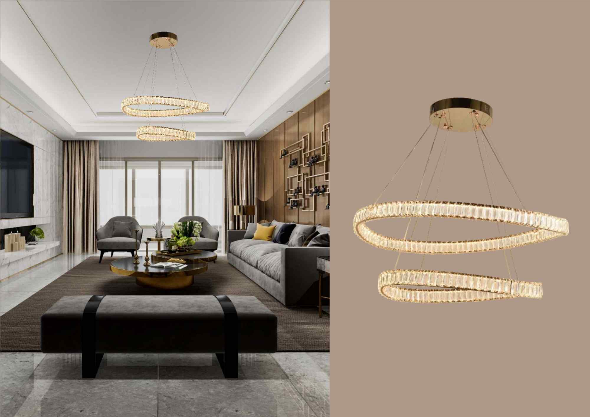 Beyond Lights - Crystal Ring Chandelier