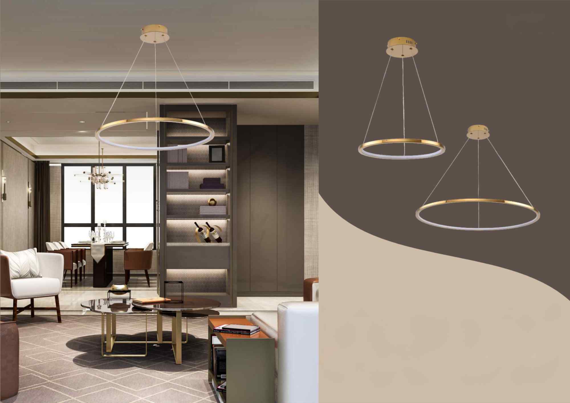 Beyond Lights - Gold Ring Chandelier