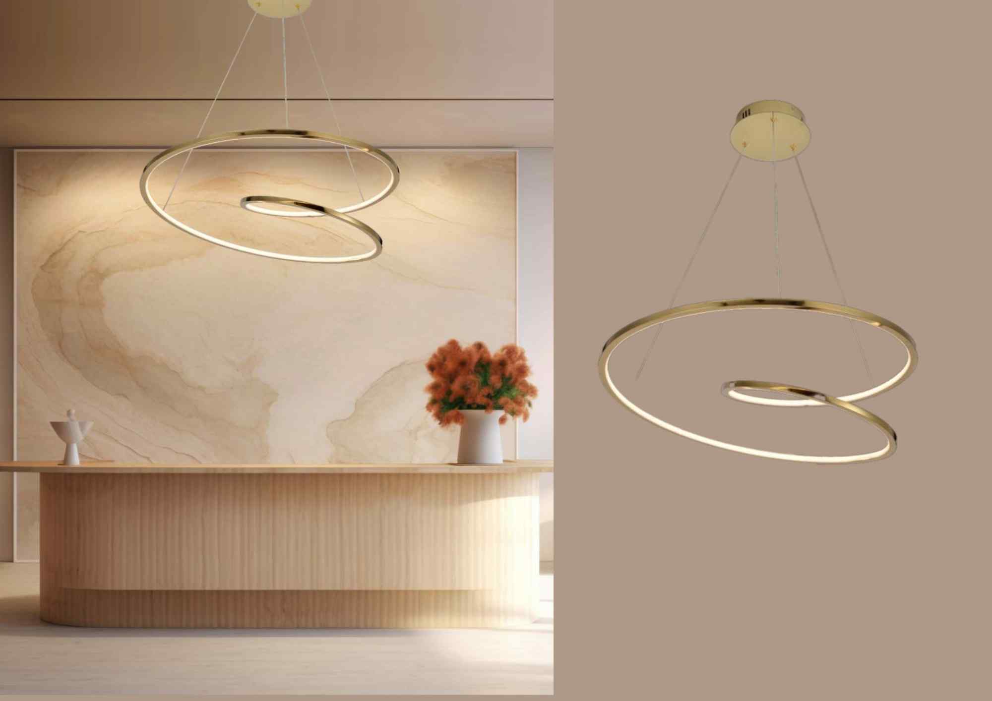 Beyond Lights - Gold Swirl Chandelier