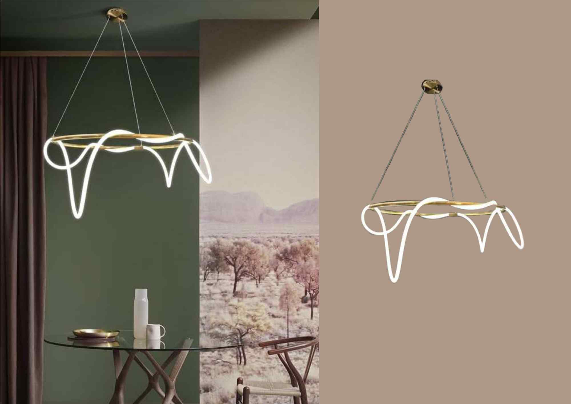 Beyond Lights - Gold LED Chandelier