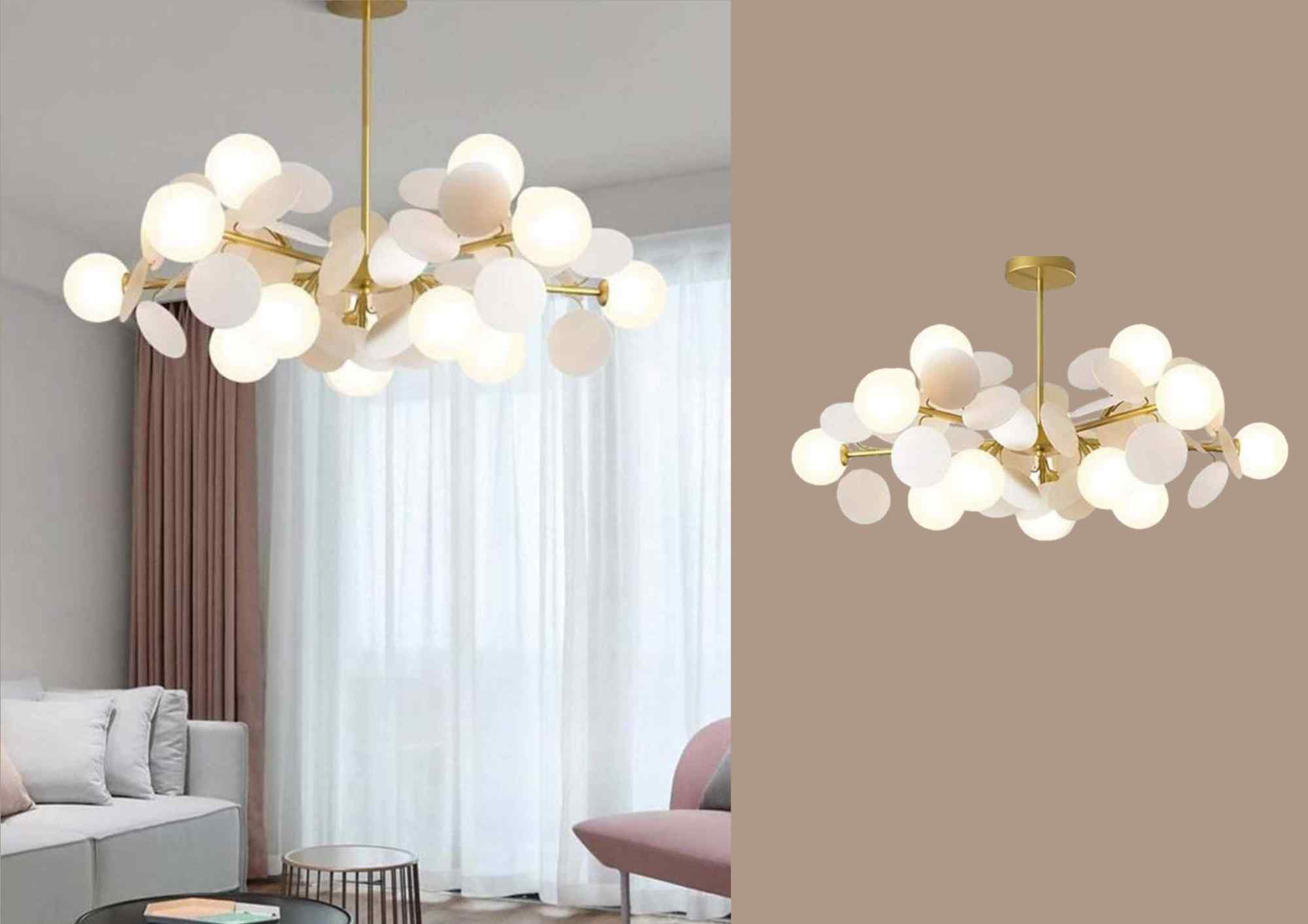 Beyond Lights - Gold Petal Chandelier