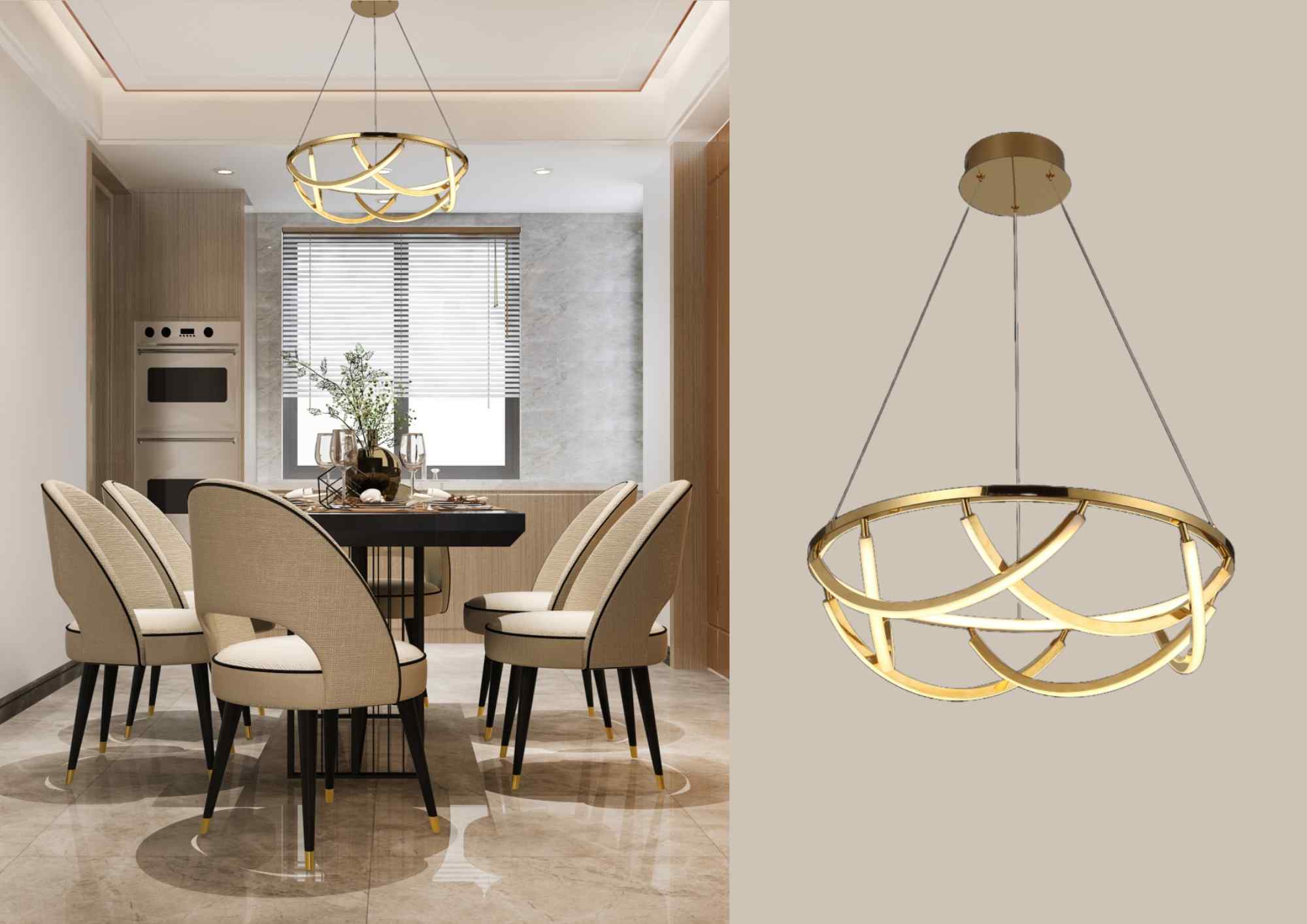 Beyond Lights - Gold Ring Chandelier