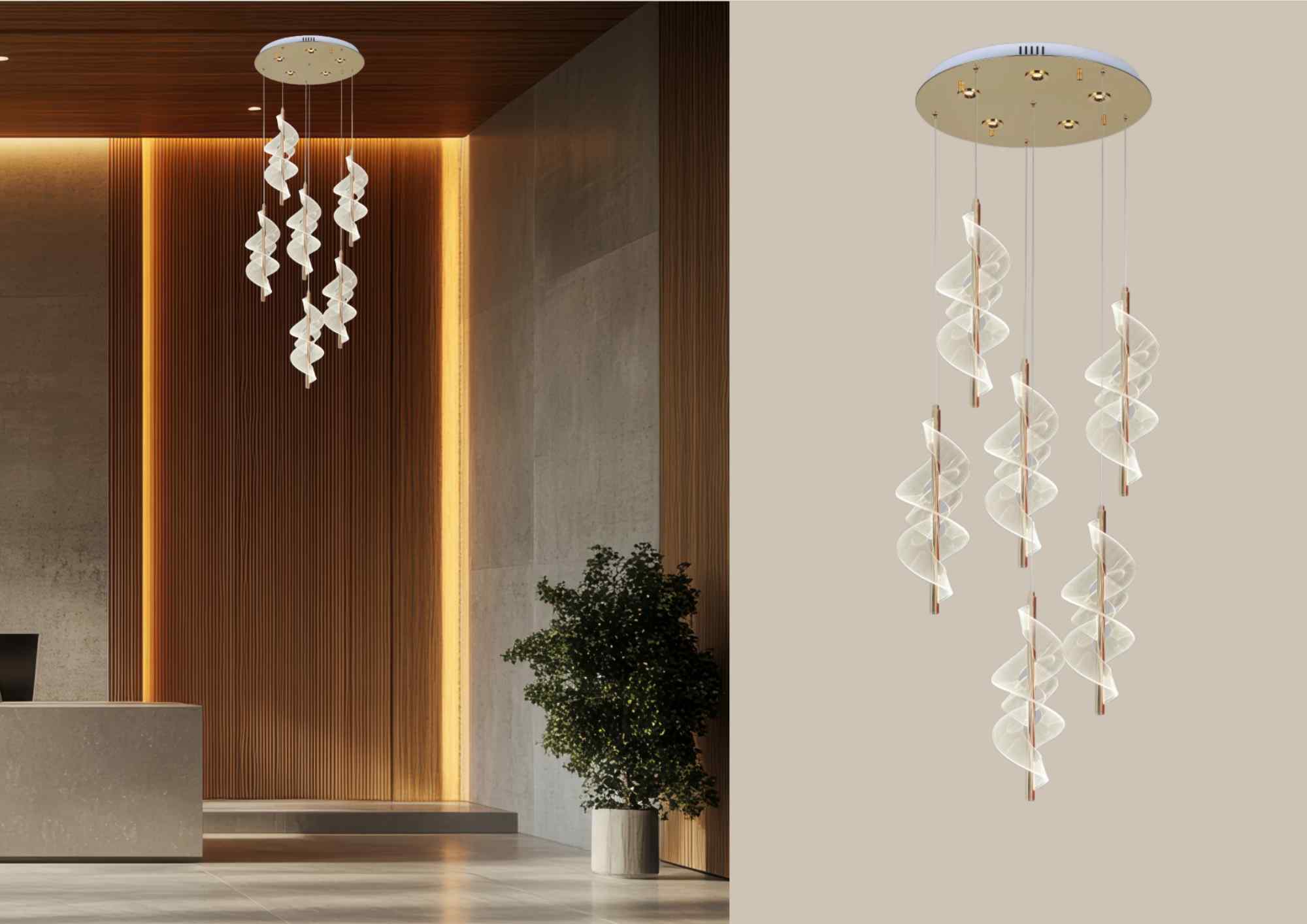 Beyond Lights - Spiral Chandelier Light