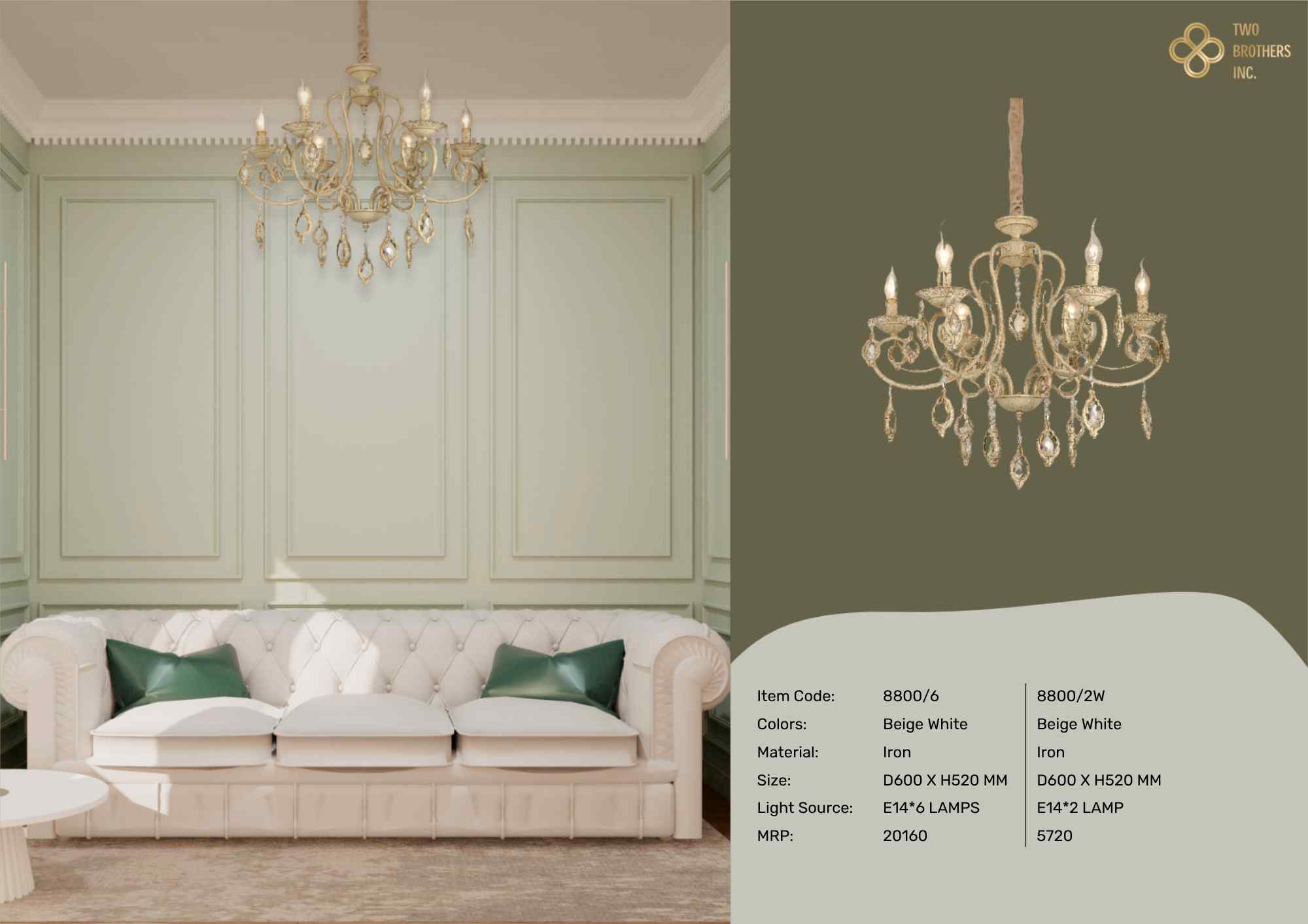 Beyond Lights - Beige White Chandelier