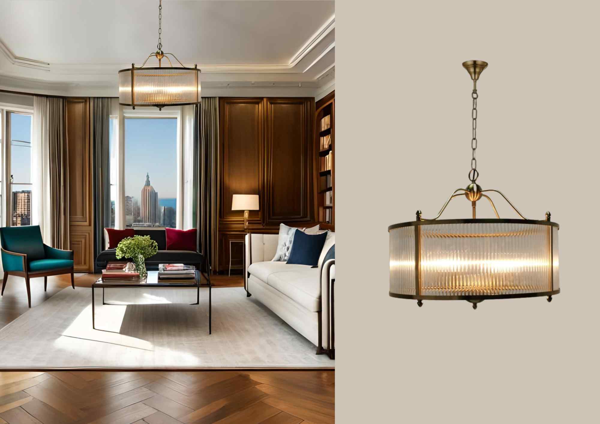 Beyond Lights - Ribbed Glass Chandelier