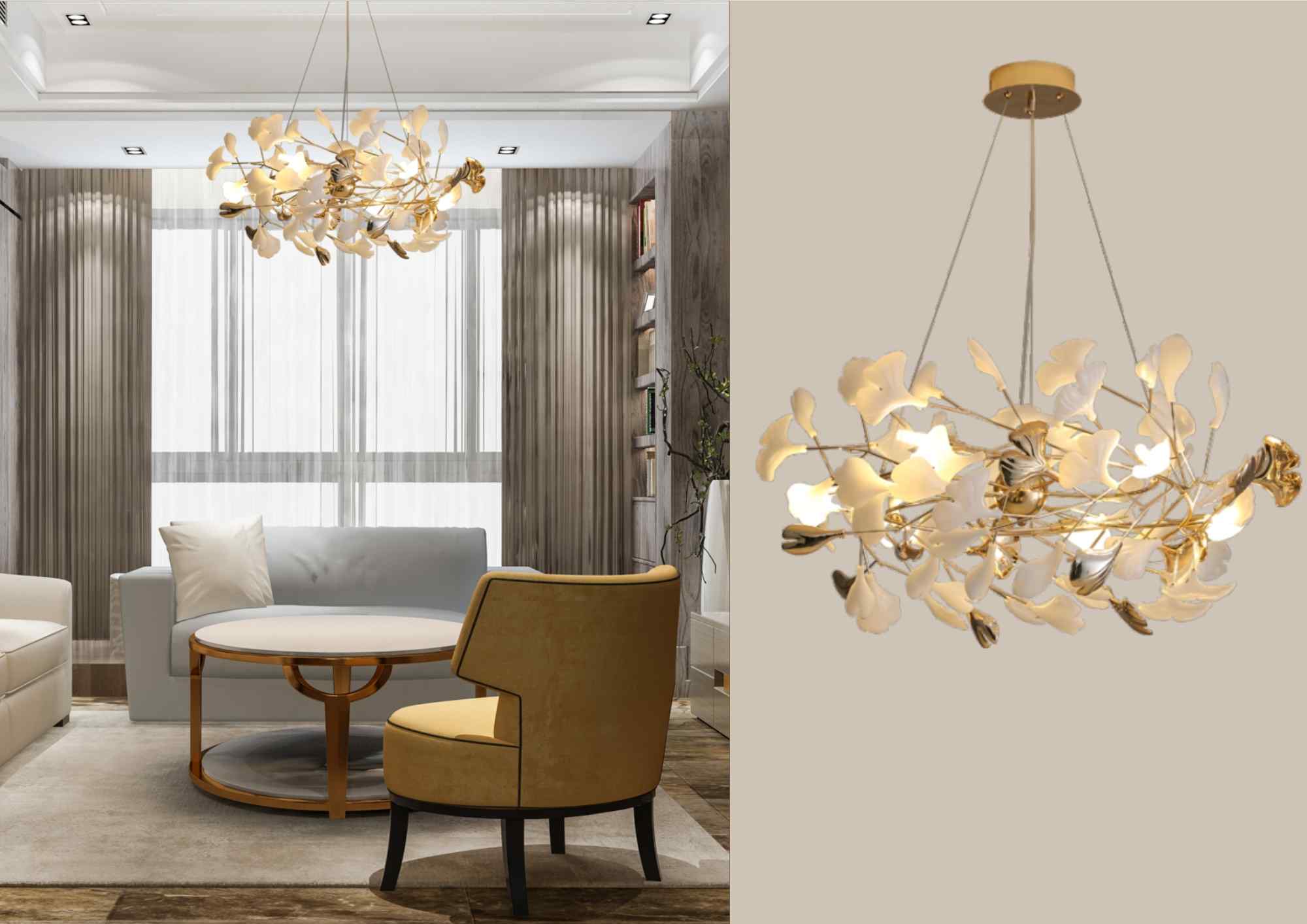Beyond Lights - Gingko Chandelier Light