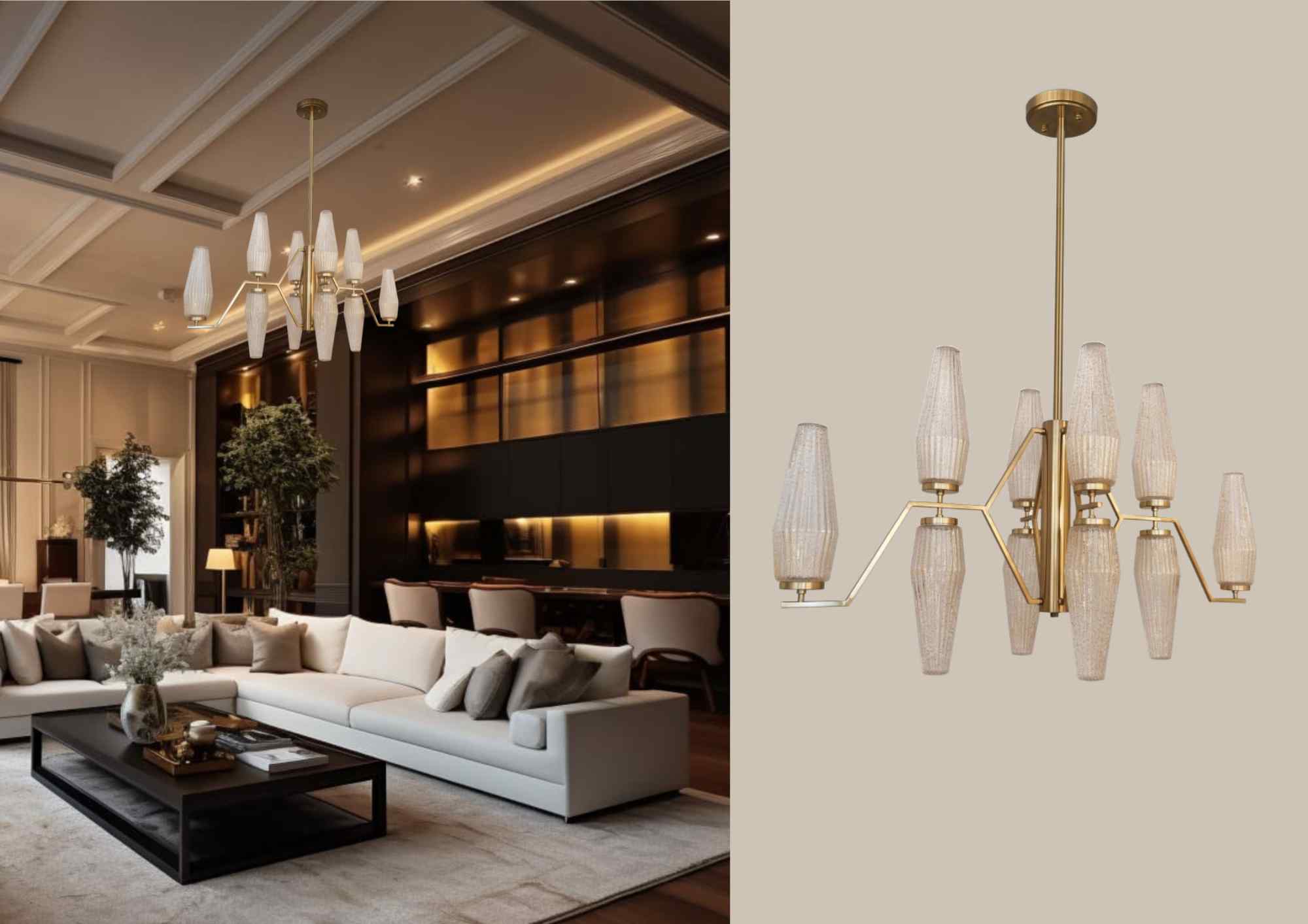 Beyond Lights - Gold Chandelier Light