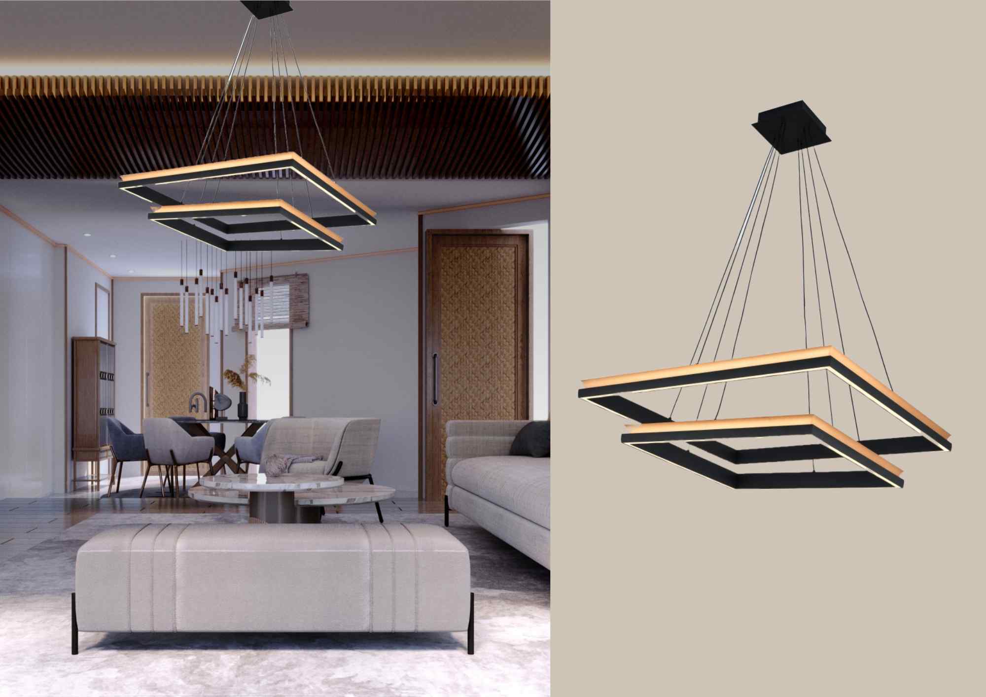 Beyond Lights - Square LED Chandelier