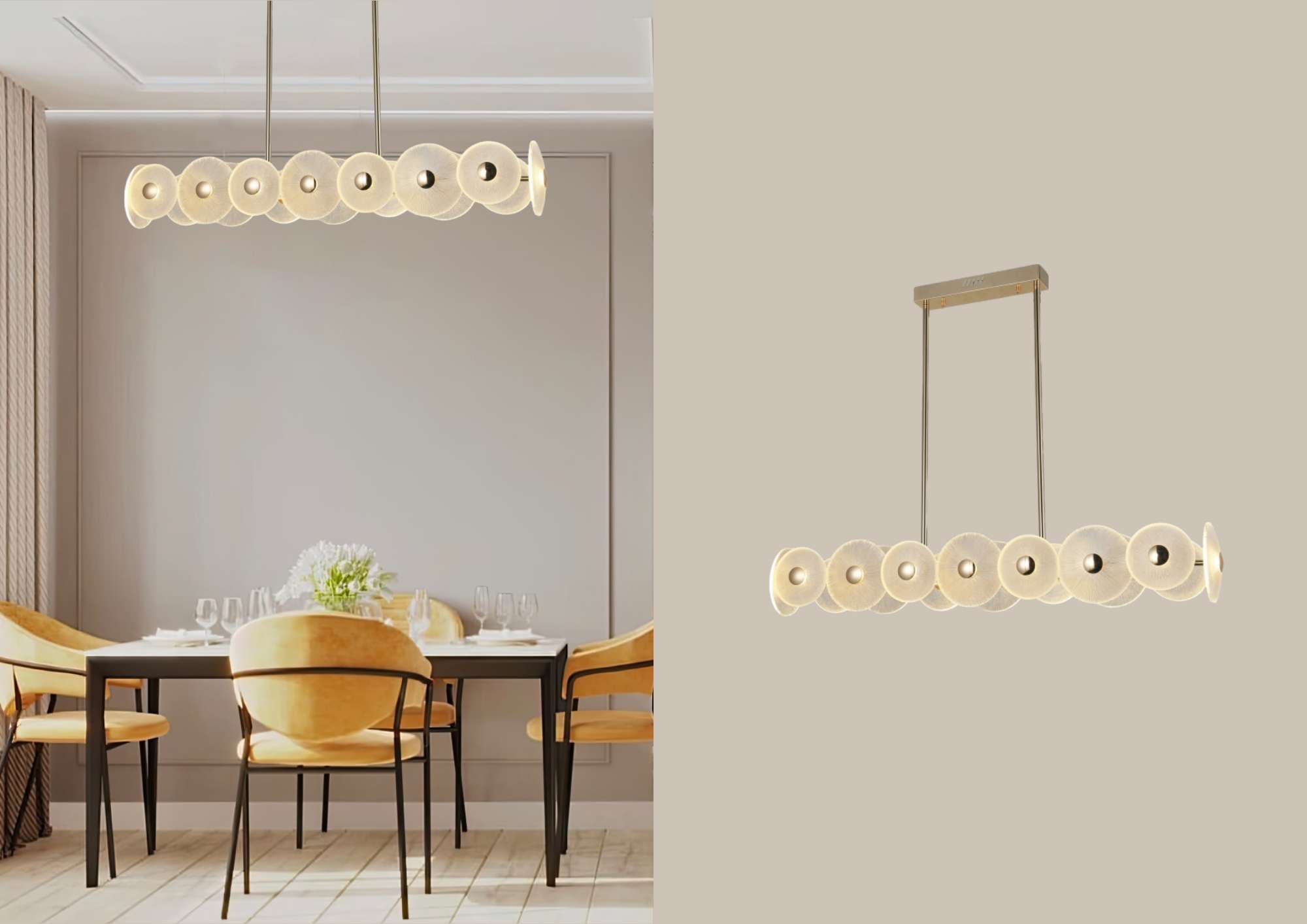 Beyond Lights - Brass Linear Pendant