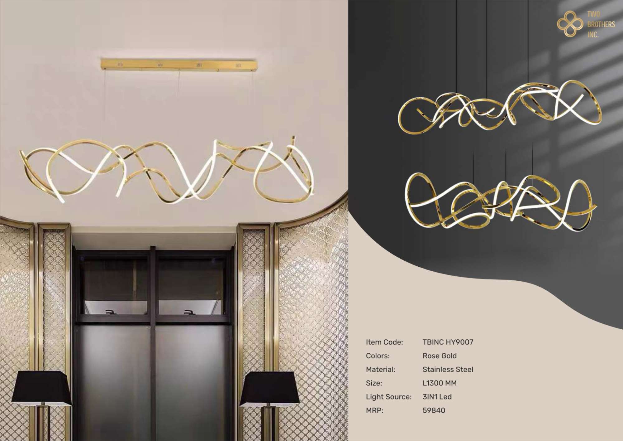 Beyond Lights - Gold Floral Chandelier