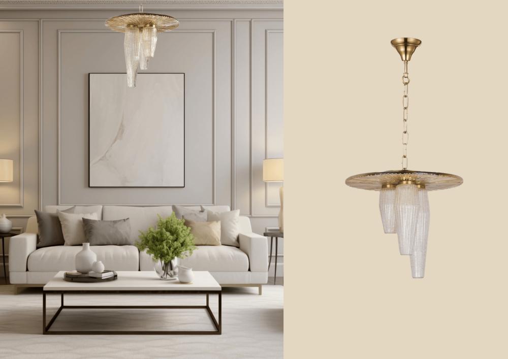 Beyond Lights - Gold Pendant Light