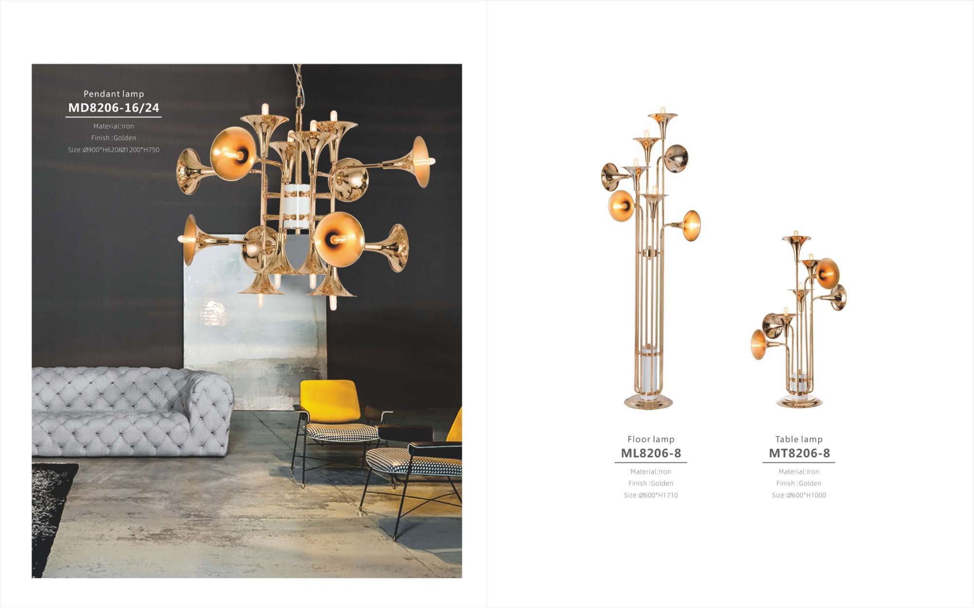 Beyond Lights - Golden Pendant Lamp