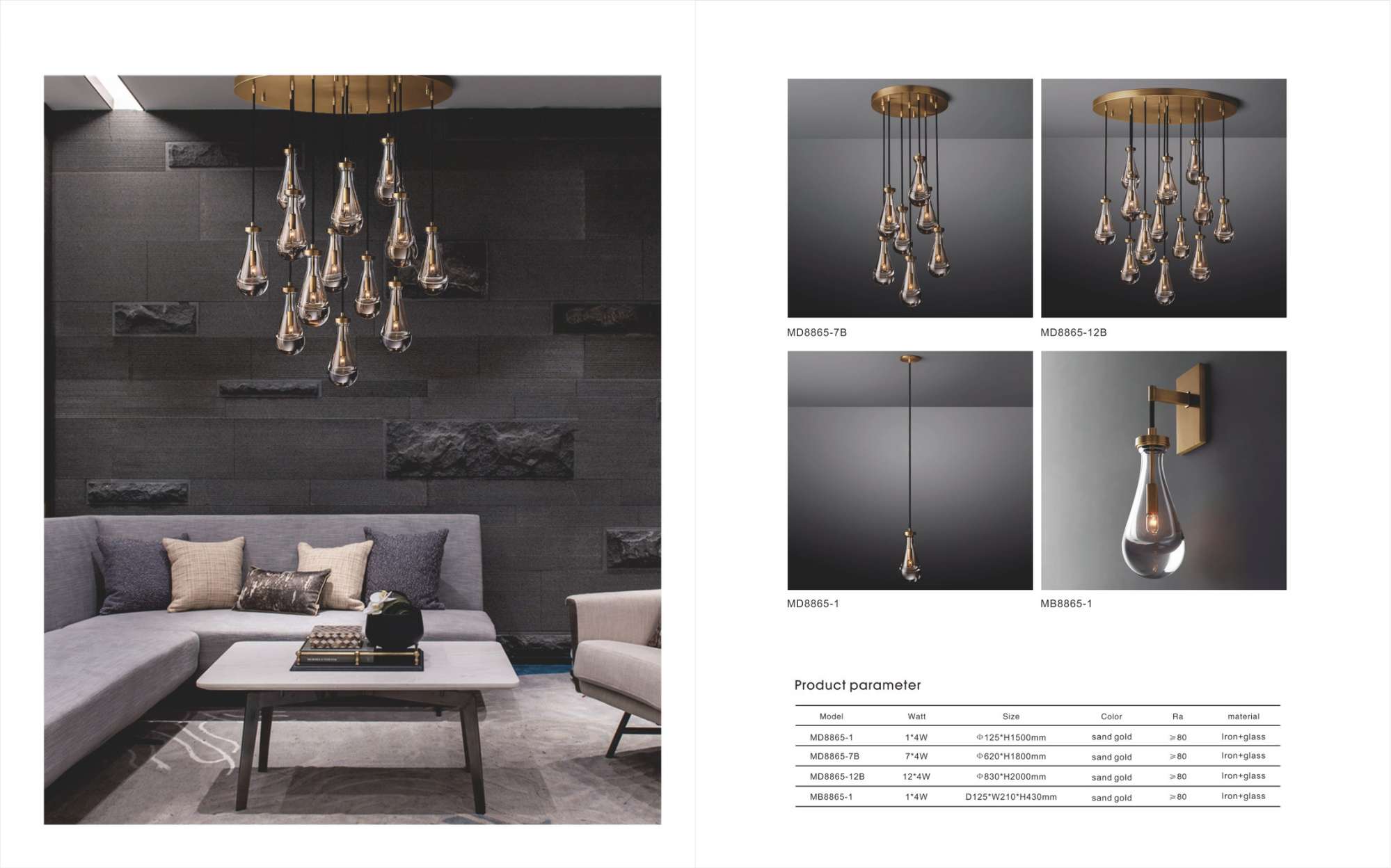 Beyond Lights - Glass Drop Chandelier