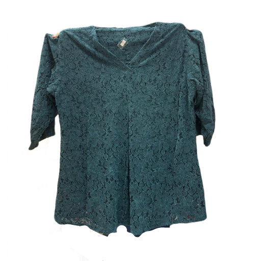 Girlfriend - Dark Open-Knit Mesh Top