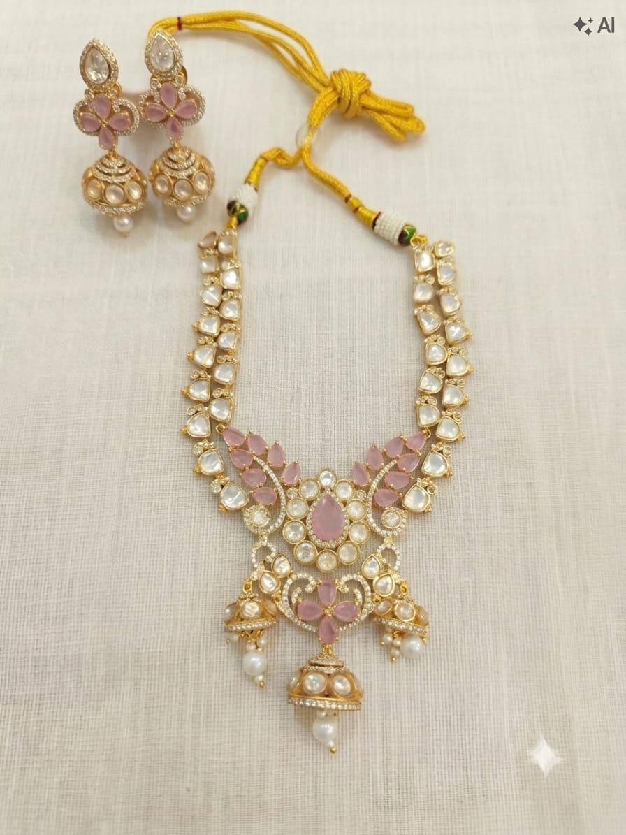 Charvii Moissanite Designer Necklace Set