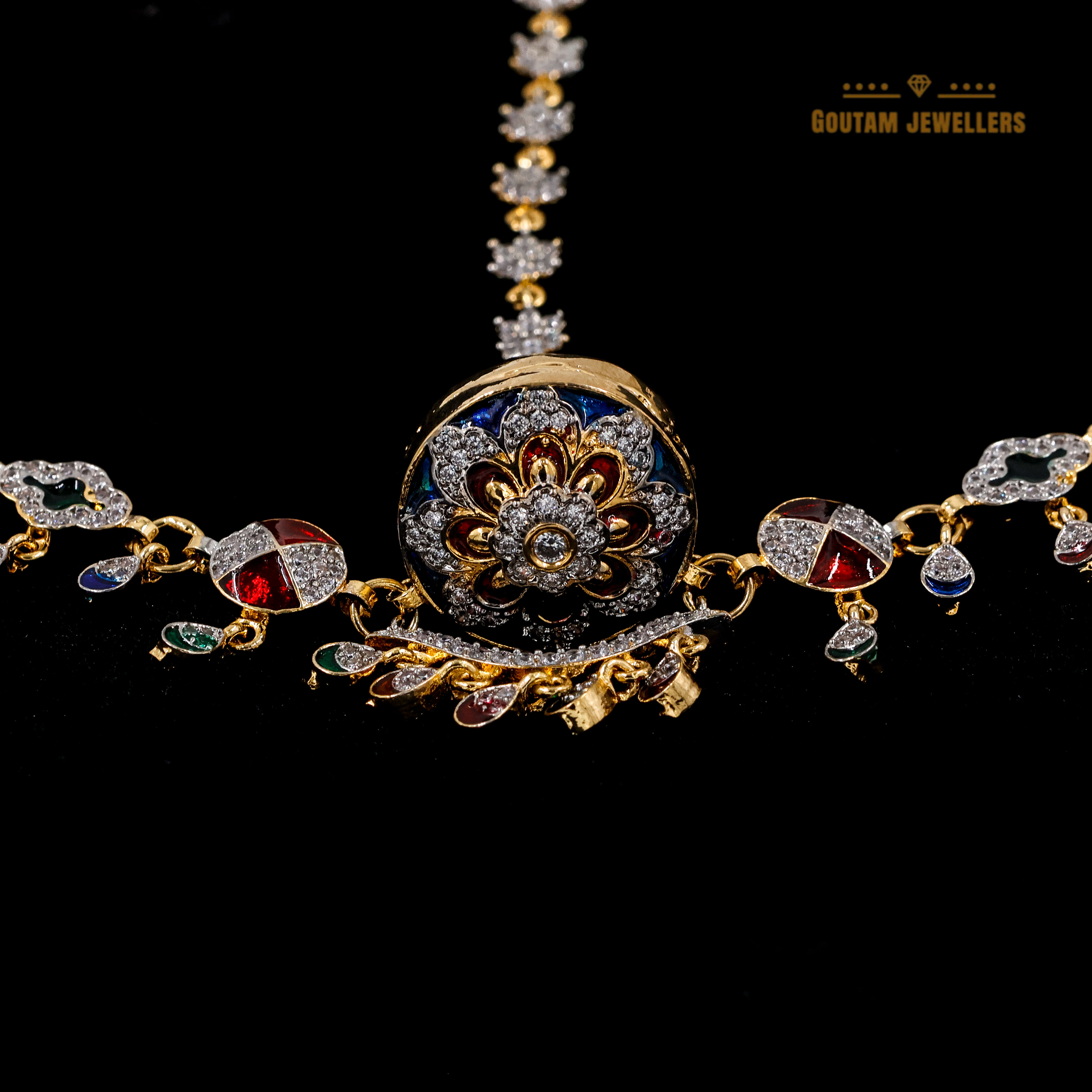 Goutam Jewellers By Ashok Rathod - American Diamond Meenakari Bor